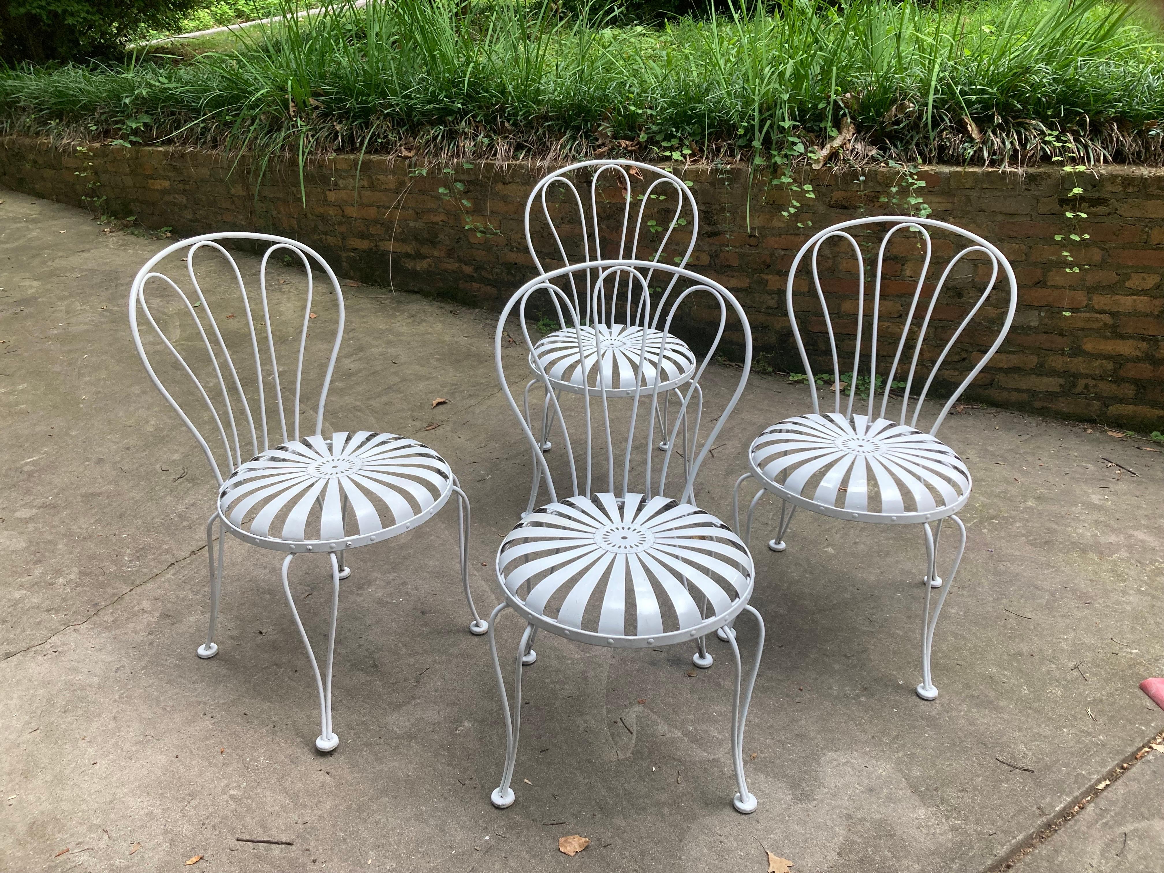 French francois carre garden chairs -
set of 4 For Sale
