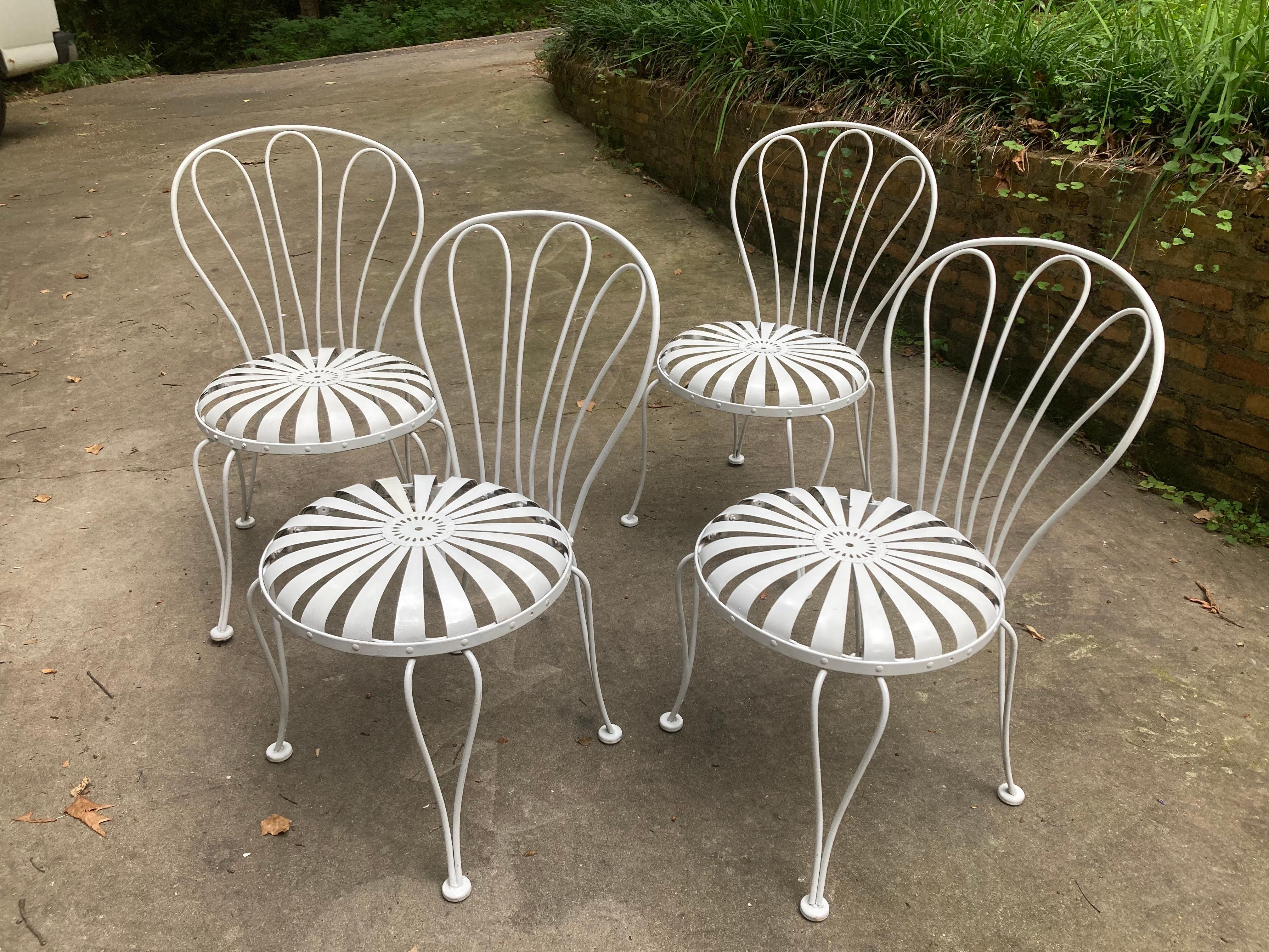 French francois carre garden chairs -
set of 4 For Sale