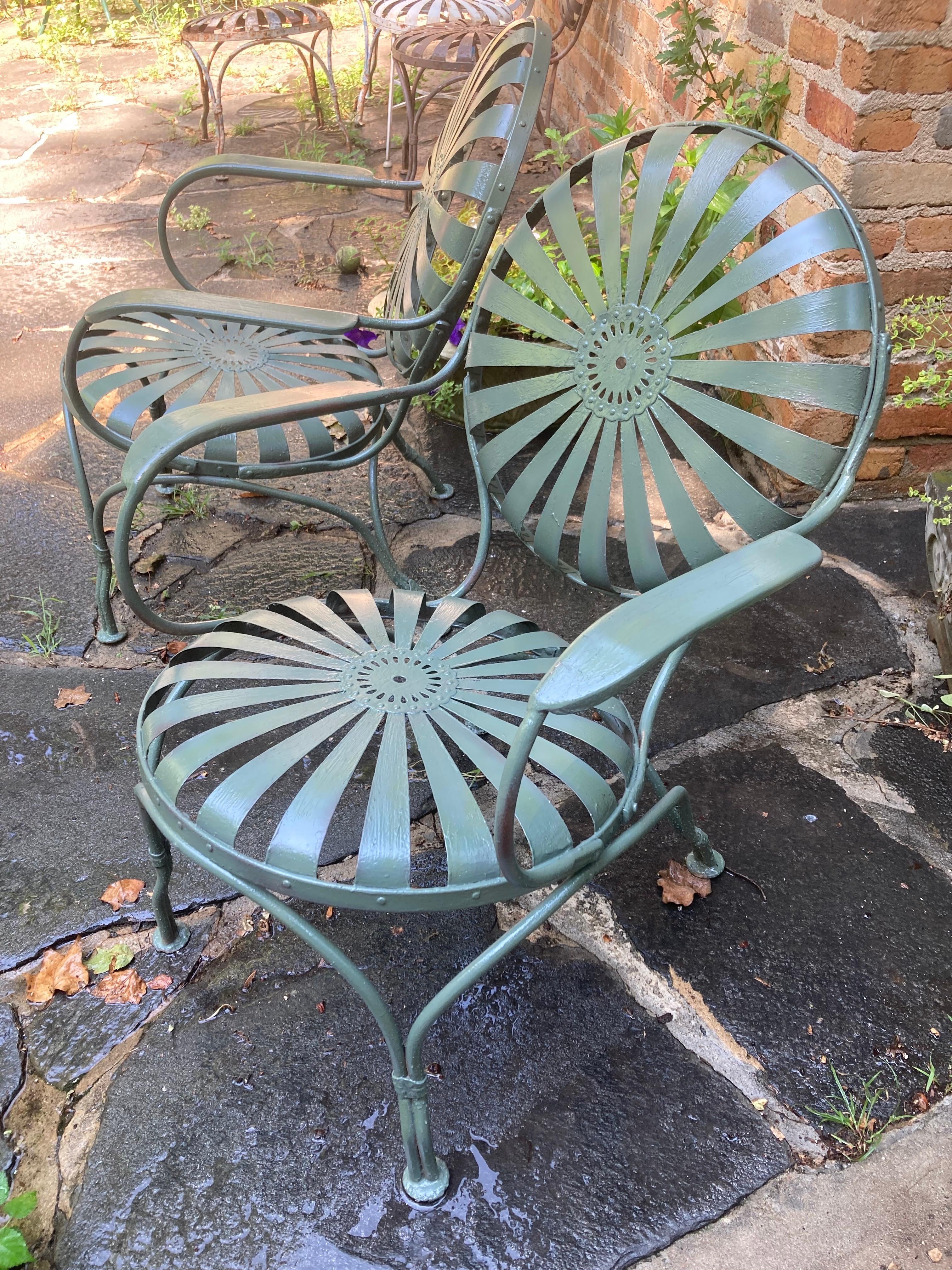 francois carre garden loungers circa 1940 In Good Condition For Sale In Athens, GA