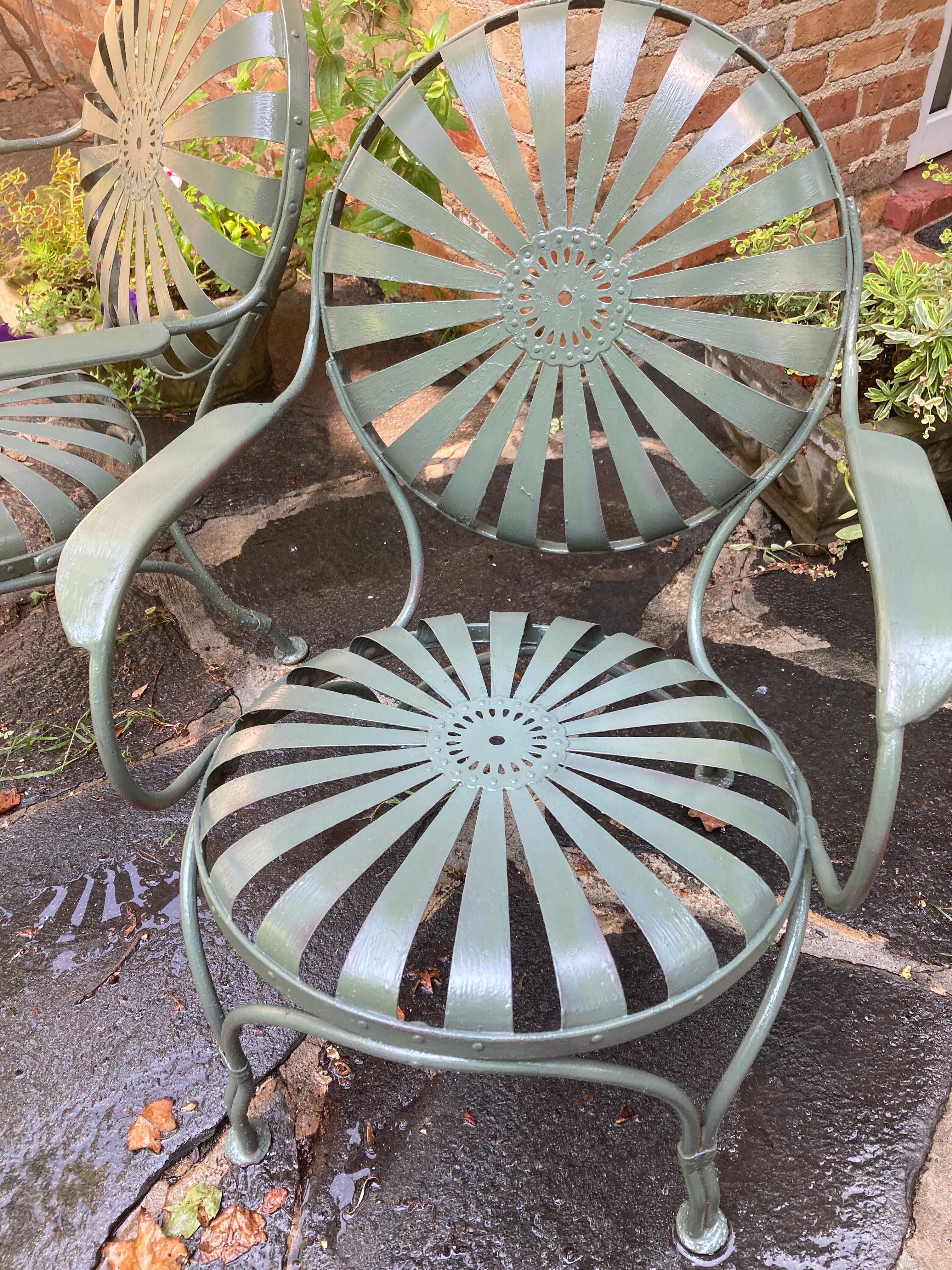 20th Century francois carre garden loungers circa 1940 For Sale