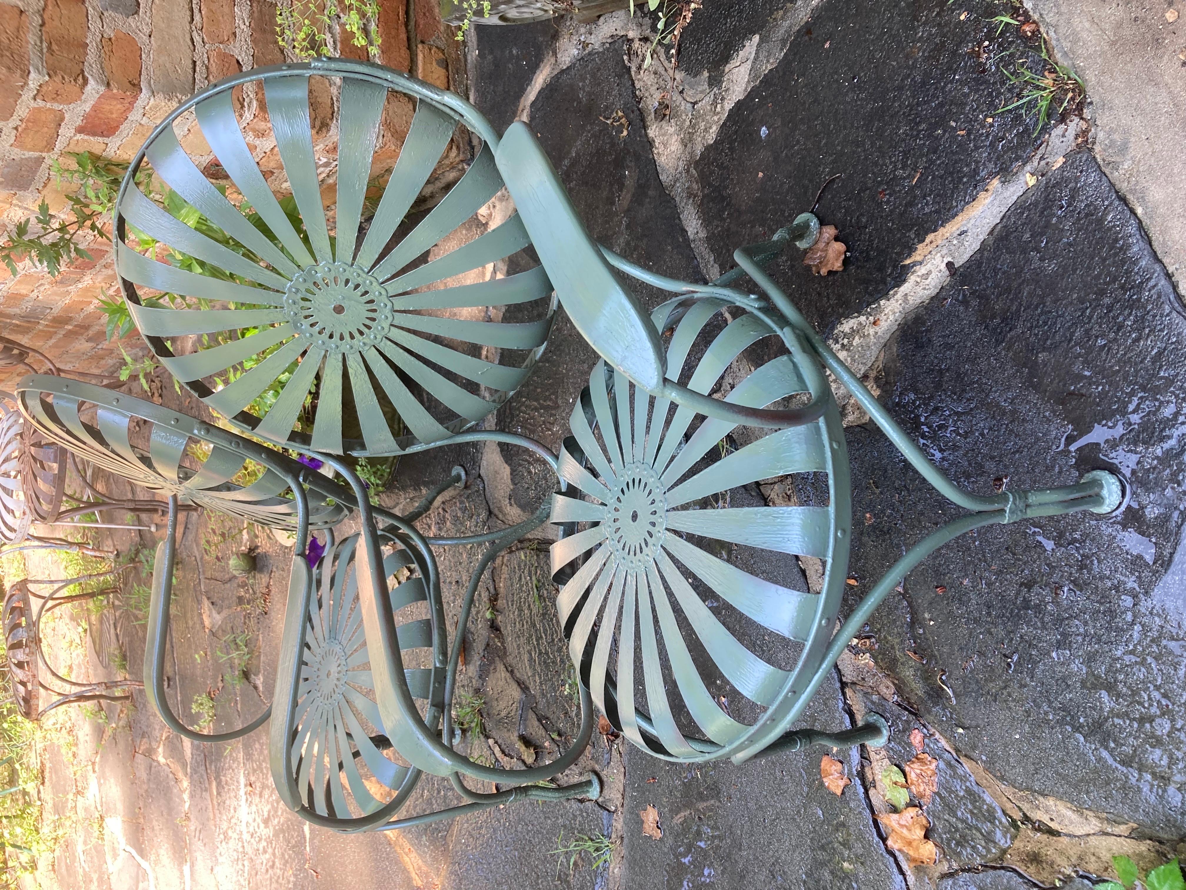 French francois carre garden loungers circa 1940 For Sale
