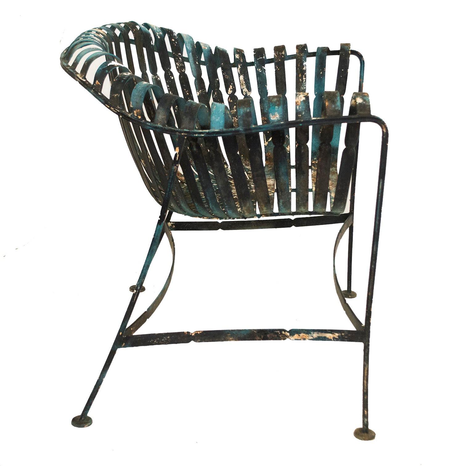 Mid-20th Century Francois Carre Inspired French Garden Chairs by Woodard For Sale