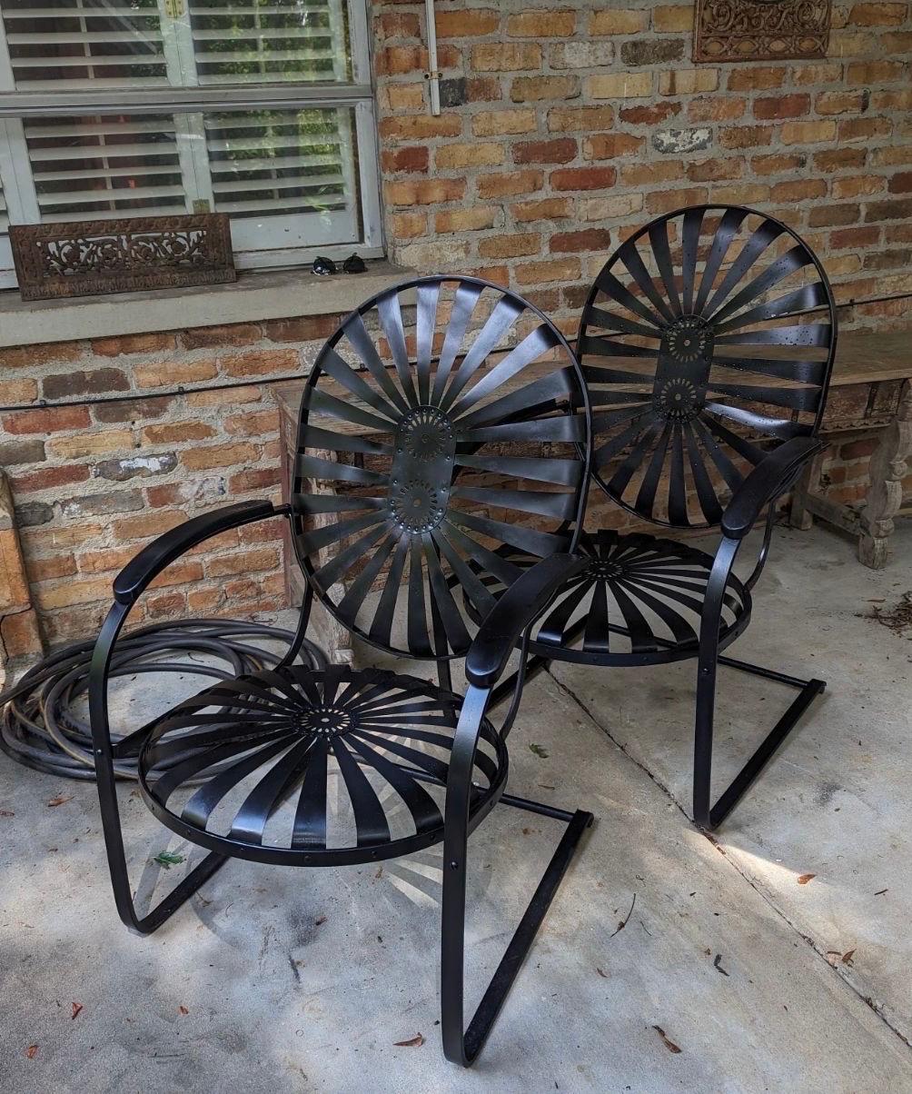 francois carre large garden rocker in black For Sale 5
