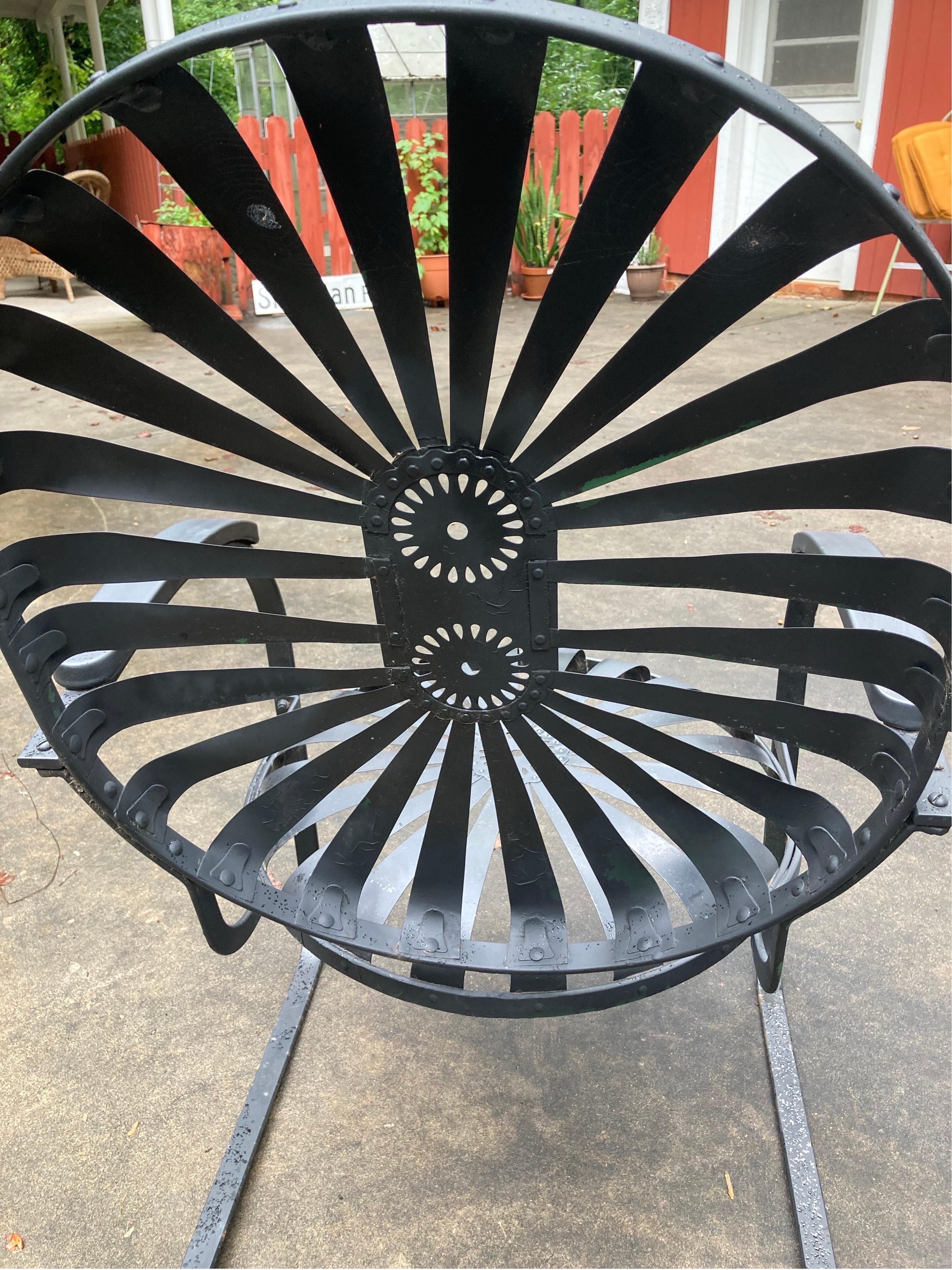francois carre large garden rocker in black In Good Condition For Sale In Athens, GA