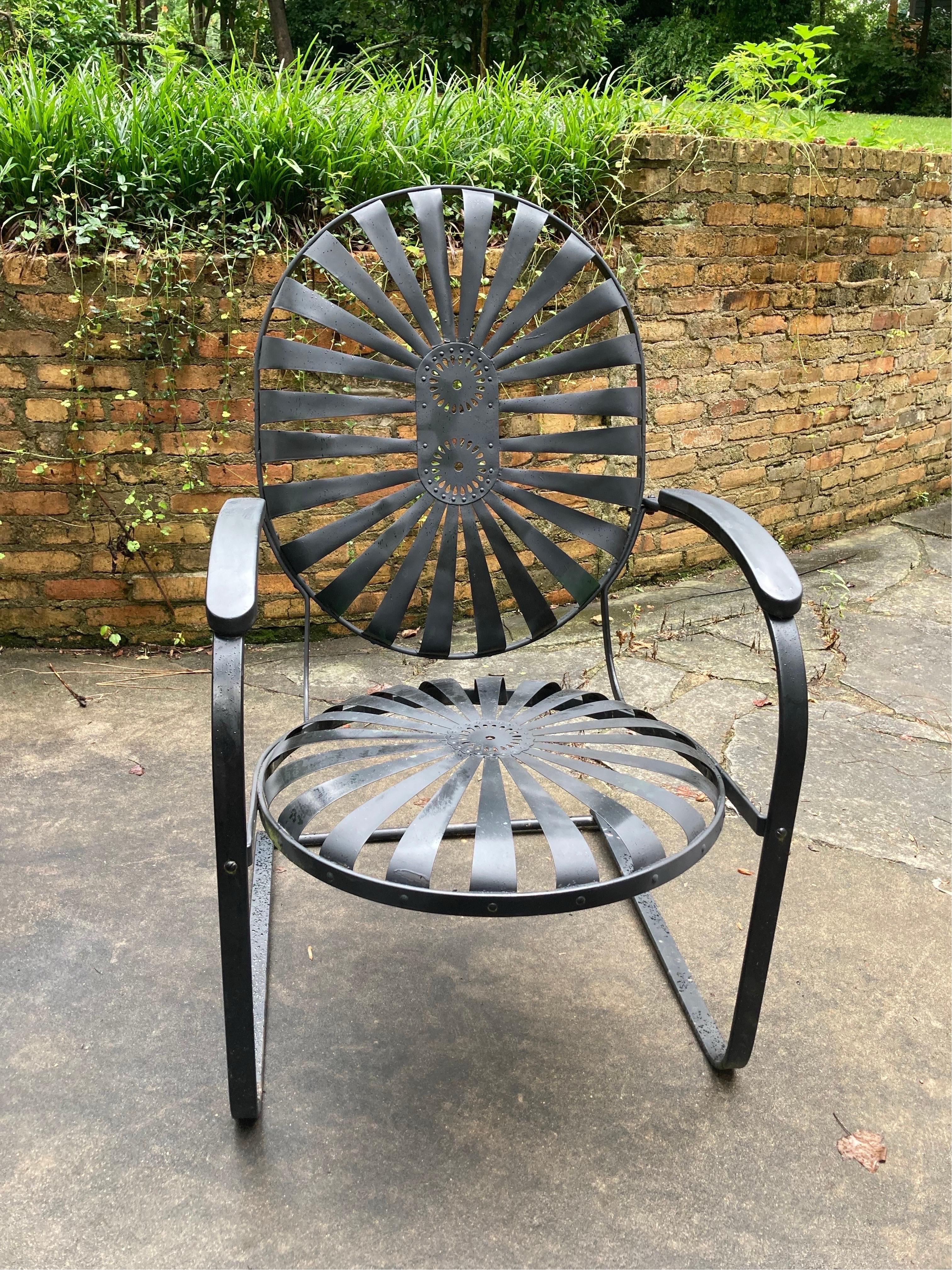 20th Century francois carre large garden rocker in black For Sale