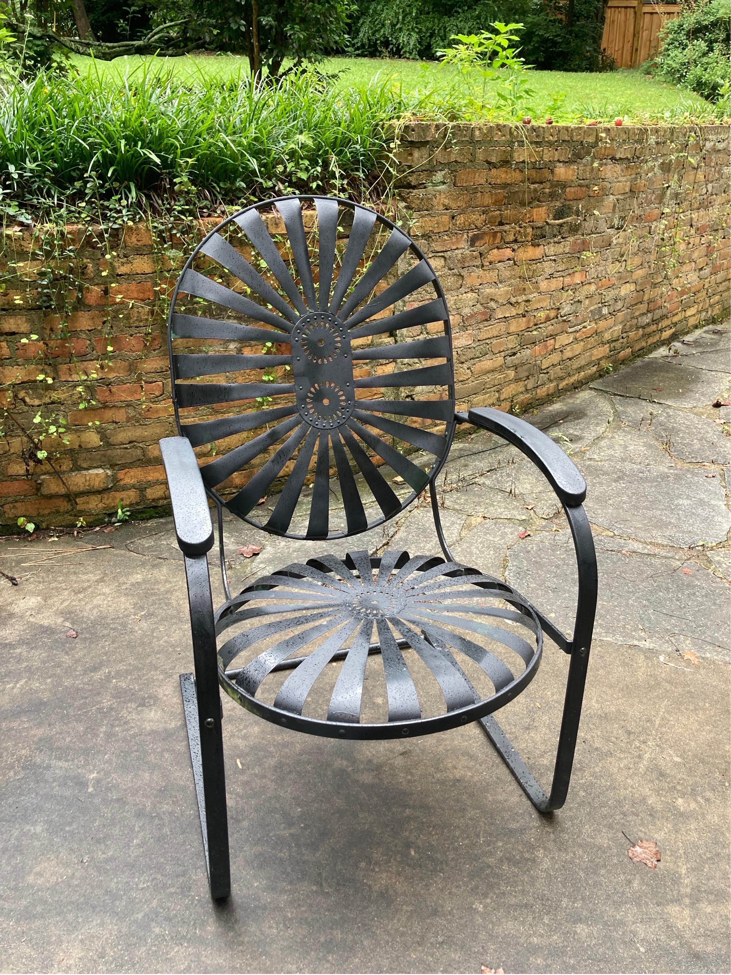 francois carre large garden rocker in black For Sale 2