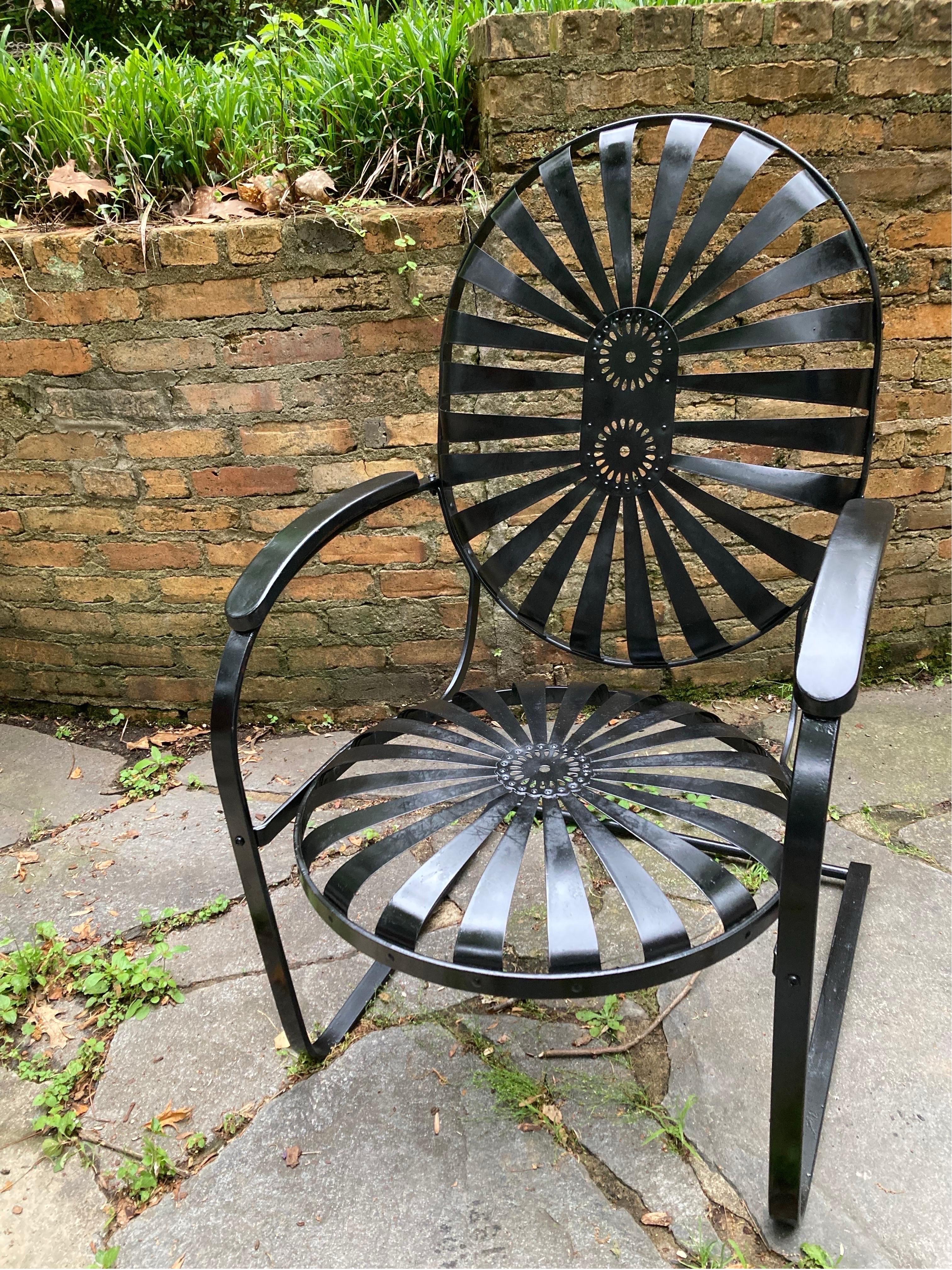 Mid-Century Modern francois carre large garden rockers - a pair For Sale