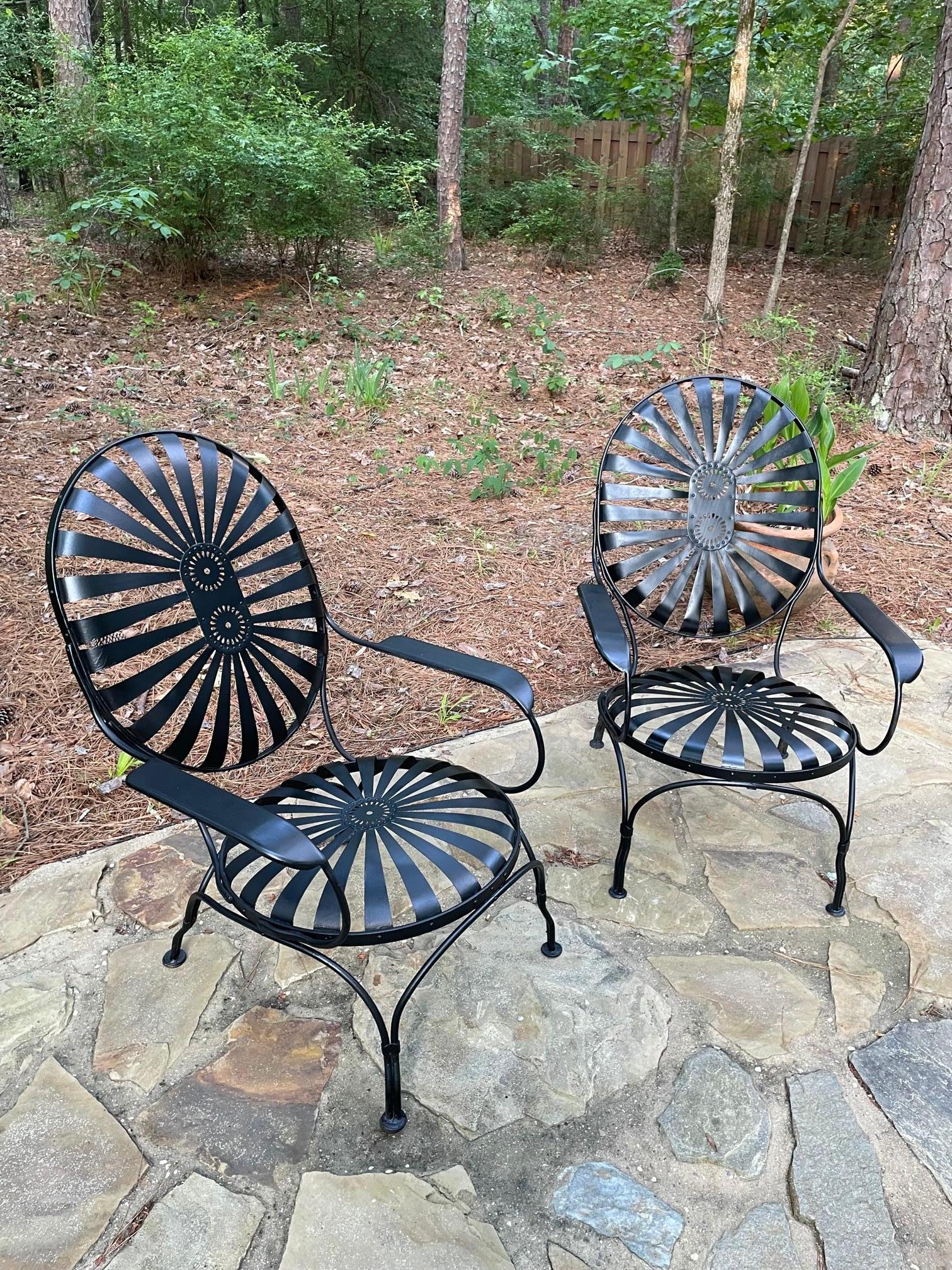 Art Deco Francois Carre Oval-Back Garden Chair - a Pair For Sale