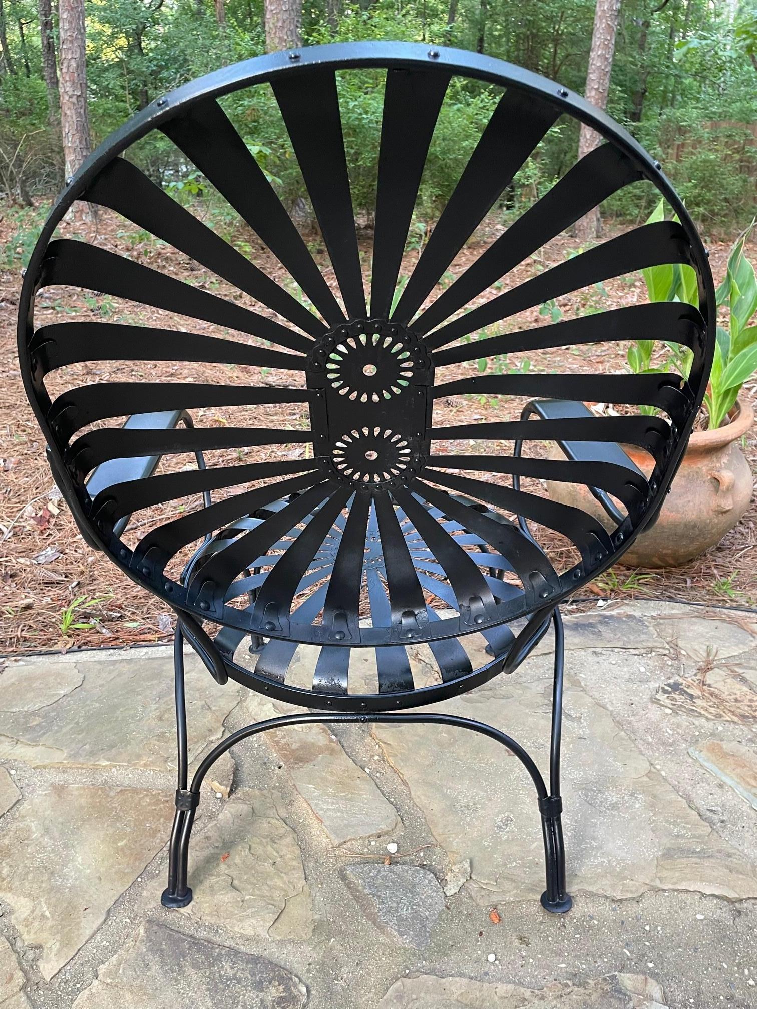 Francois Carre Oval-Back Garden Chair - a Pair For Sale 1