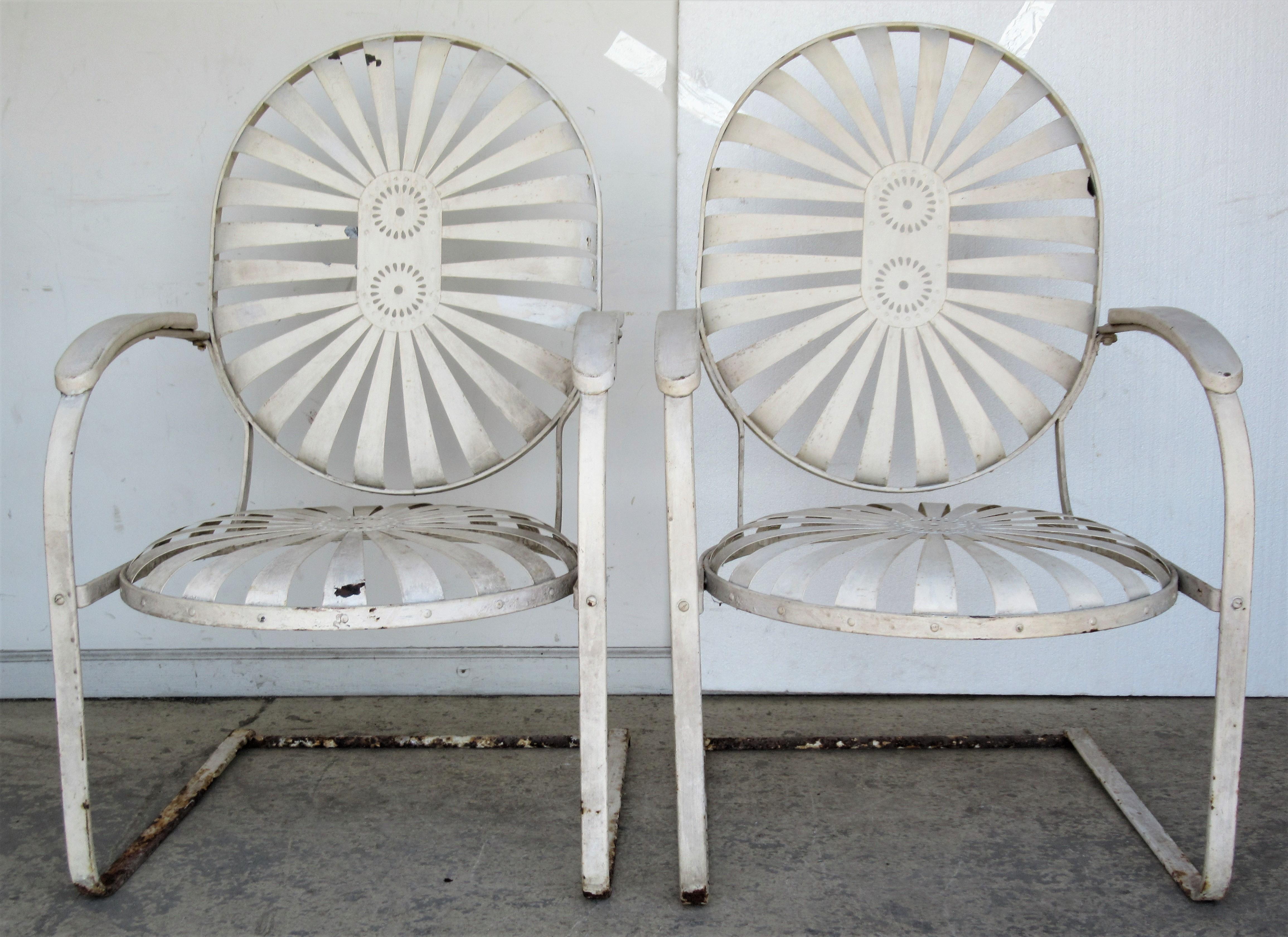 Francois Carre Oversize Steel Spring Sunburst Garden Chairs 4