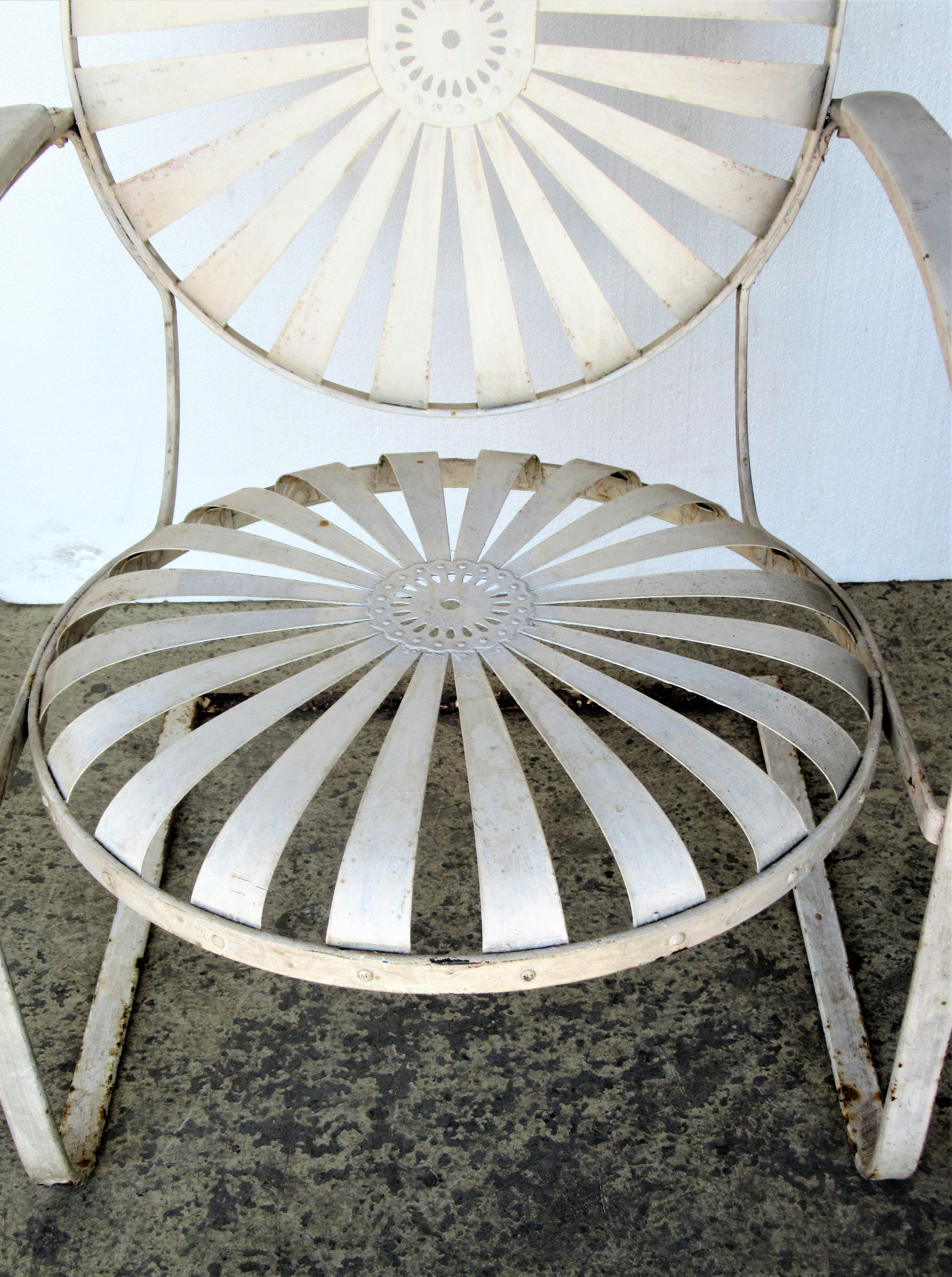 Francois Carre Oversize Steel Spring Sunburst Garden Chairs 5