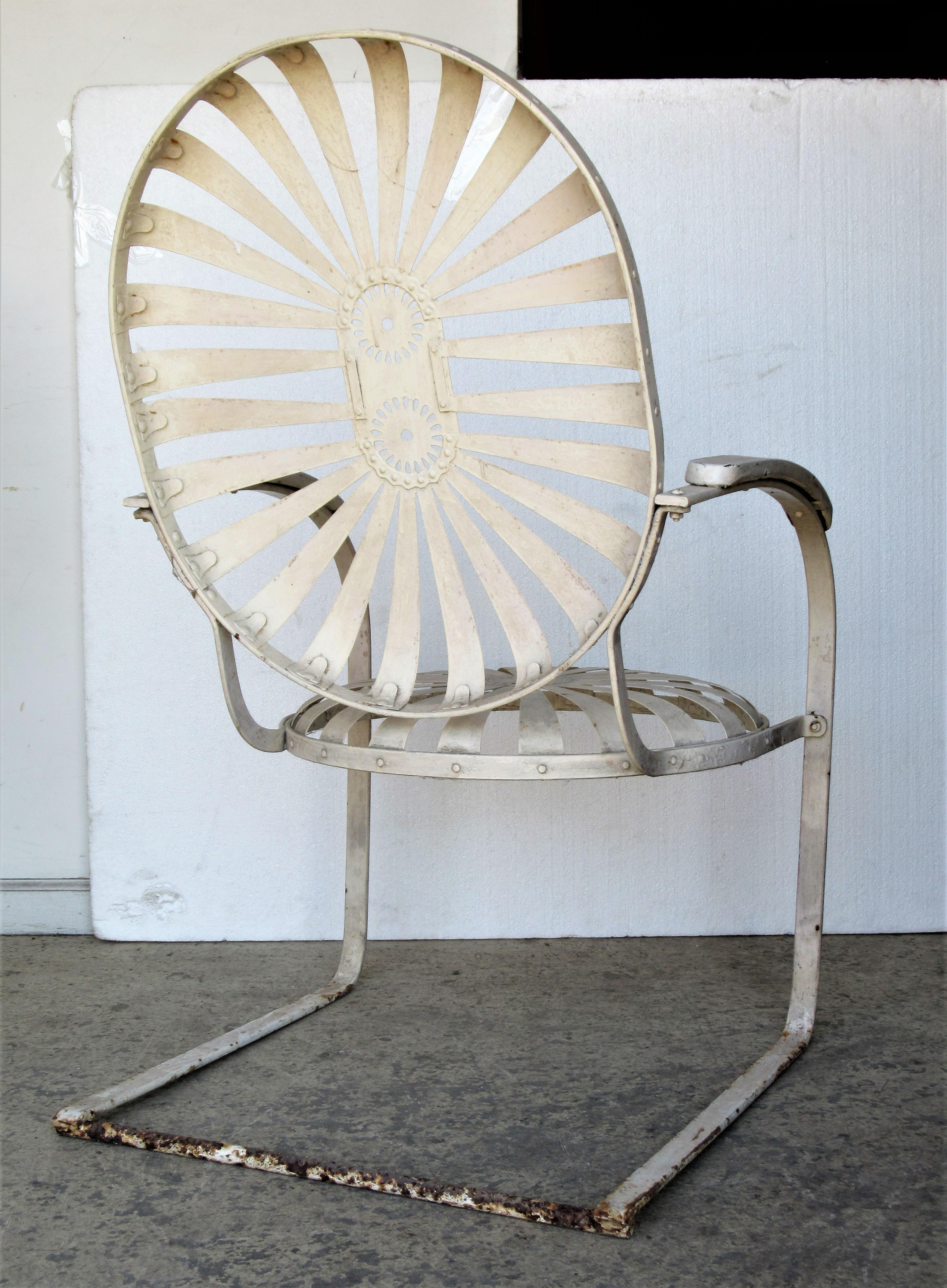 Francois Carre Oversize Steel Spring Sunburst Garden Chairs 6