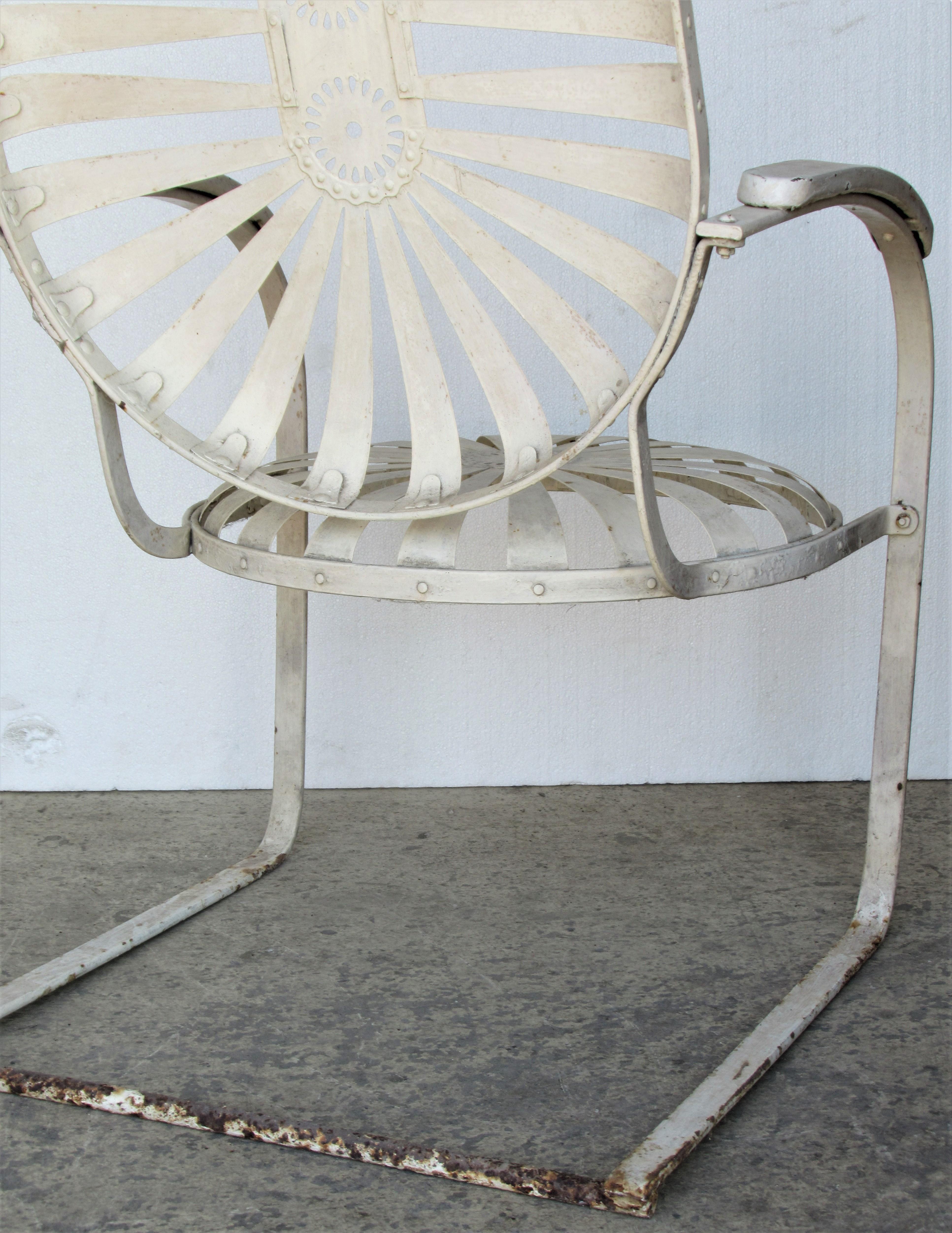 Francois Carre Oversize Steel Spring Sunburst Garden Chairs 9