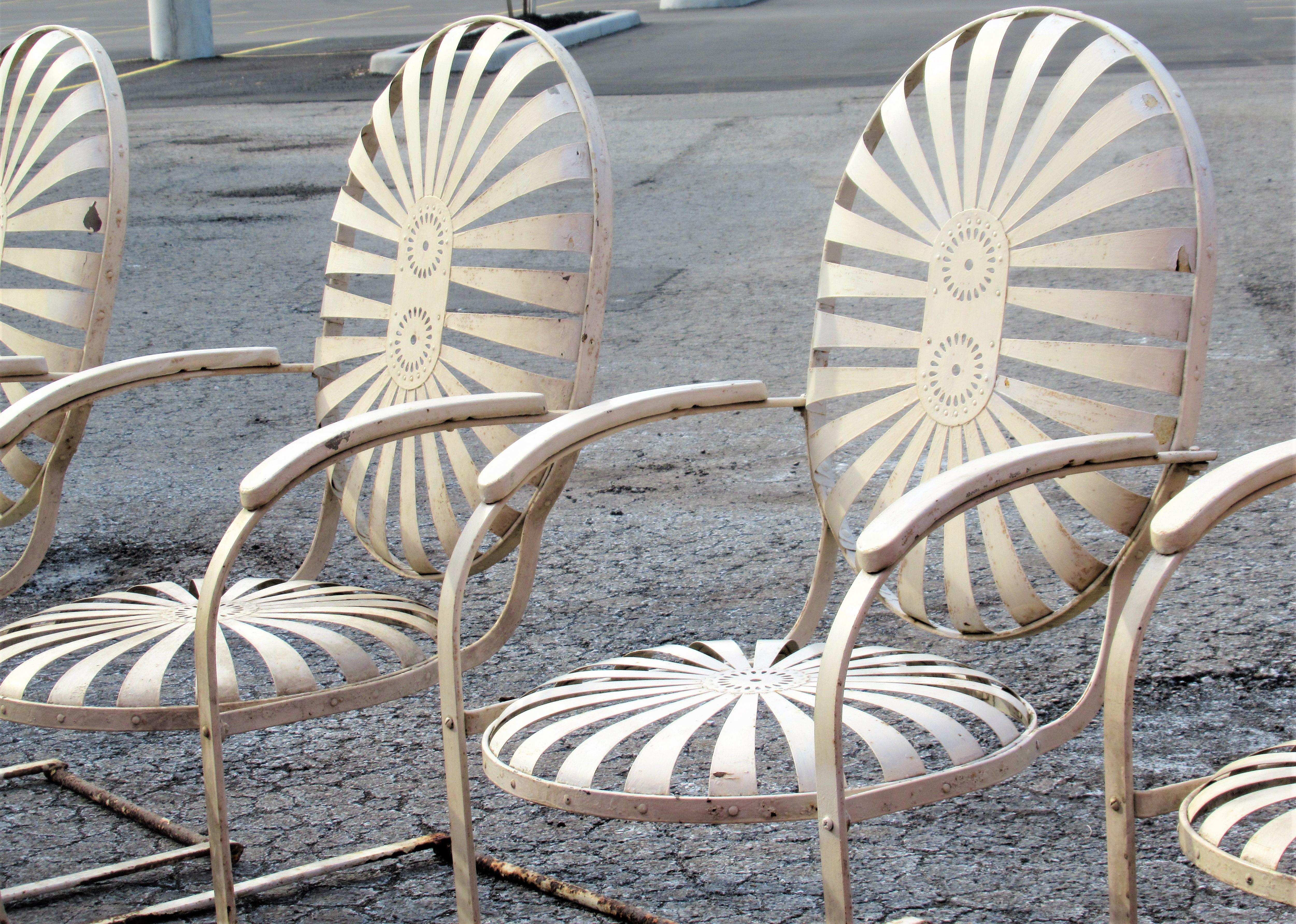Francois Carre Oversize Steel Spring Sunburst Garden Chairs 11