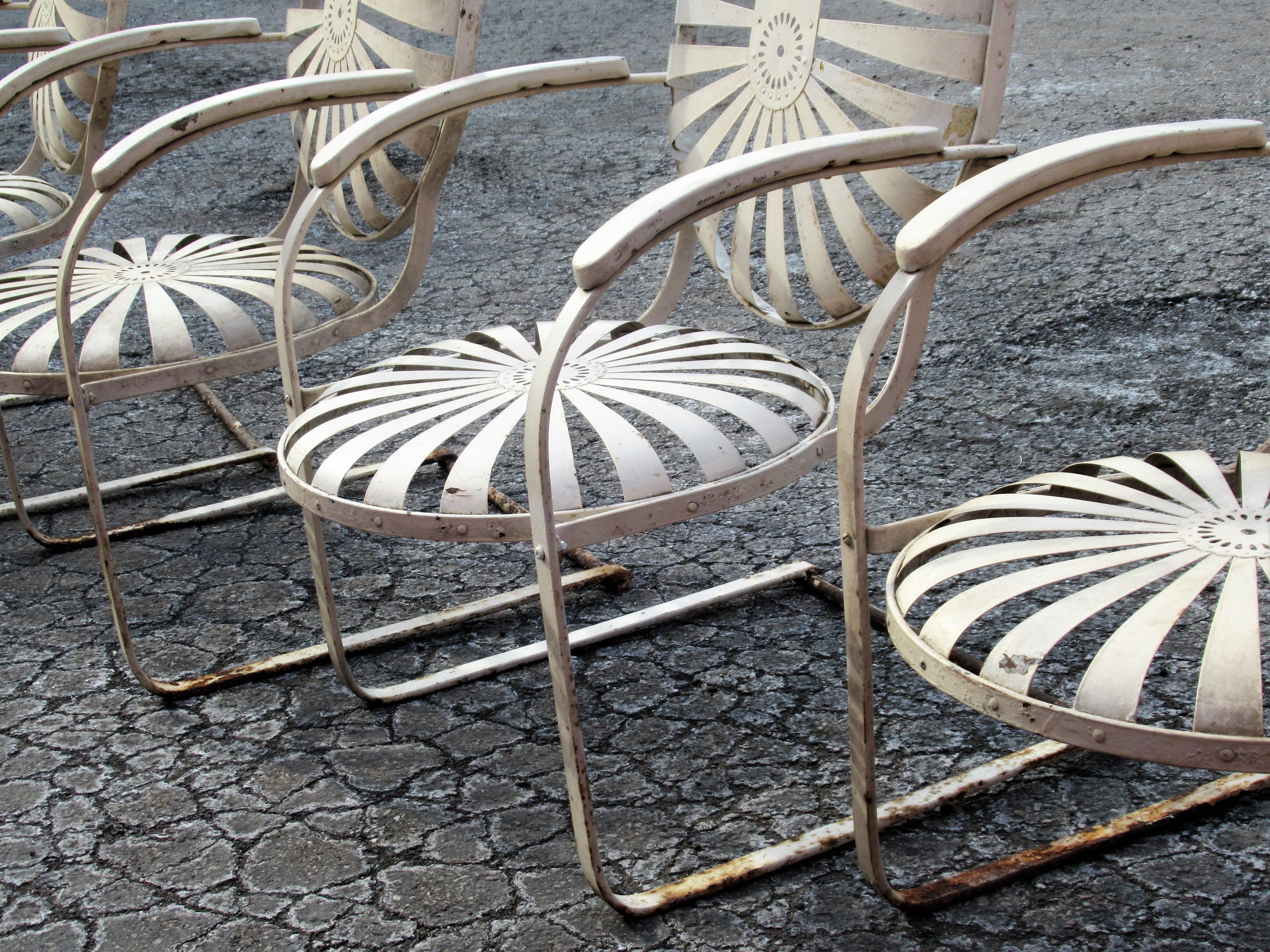 Francois Carre Oversize Steel Spring Sunburst Garden Chairs 12