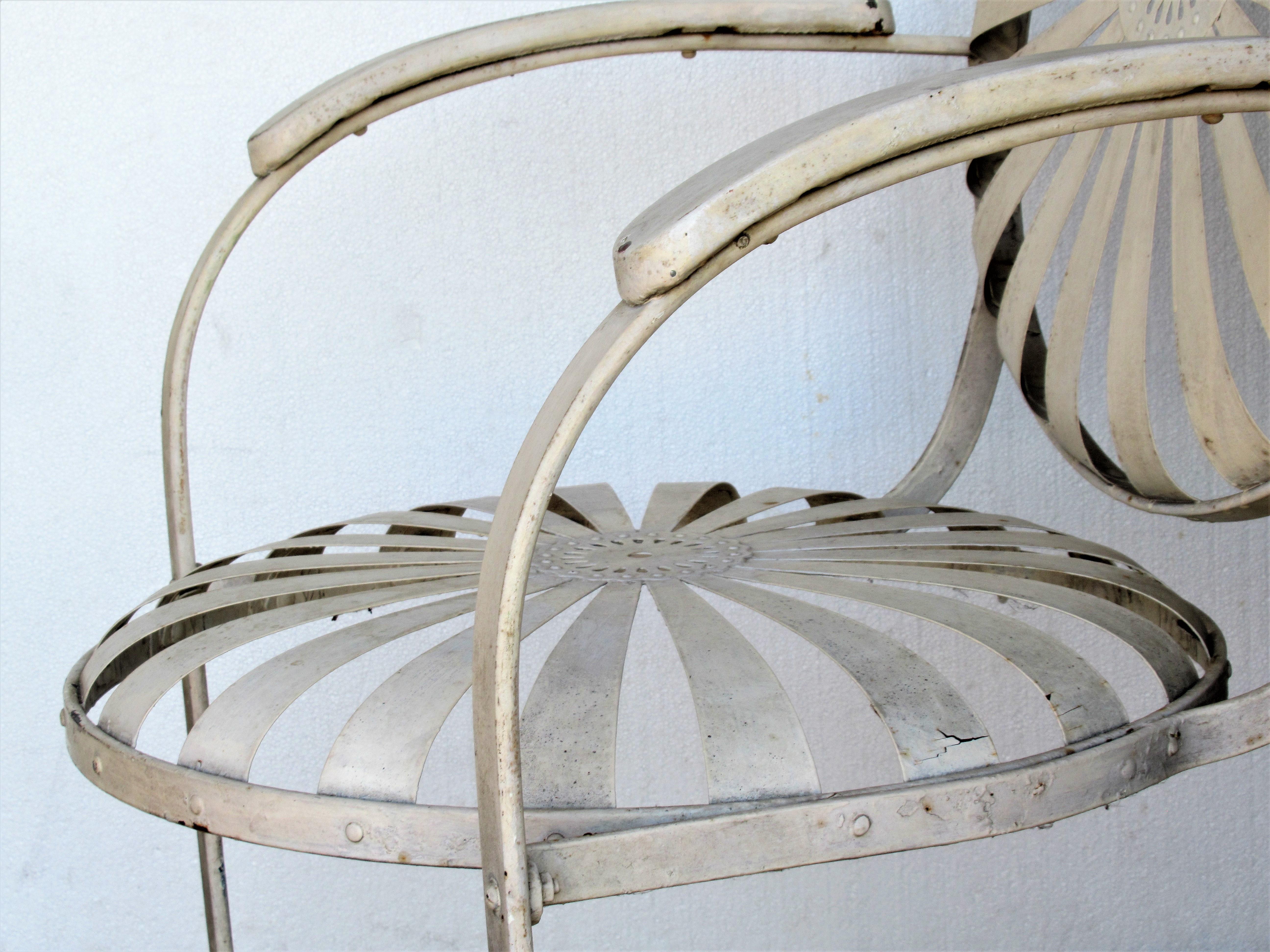 Francois Carre Oversize Steel Spring Sunburst Garden Chairs 2
