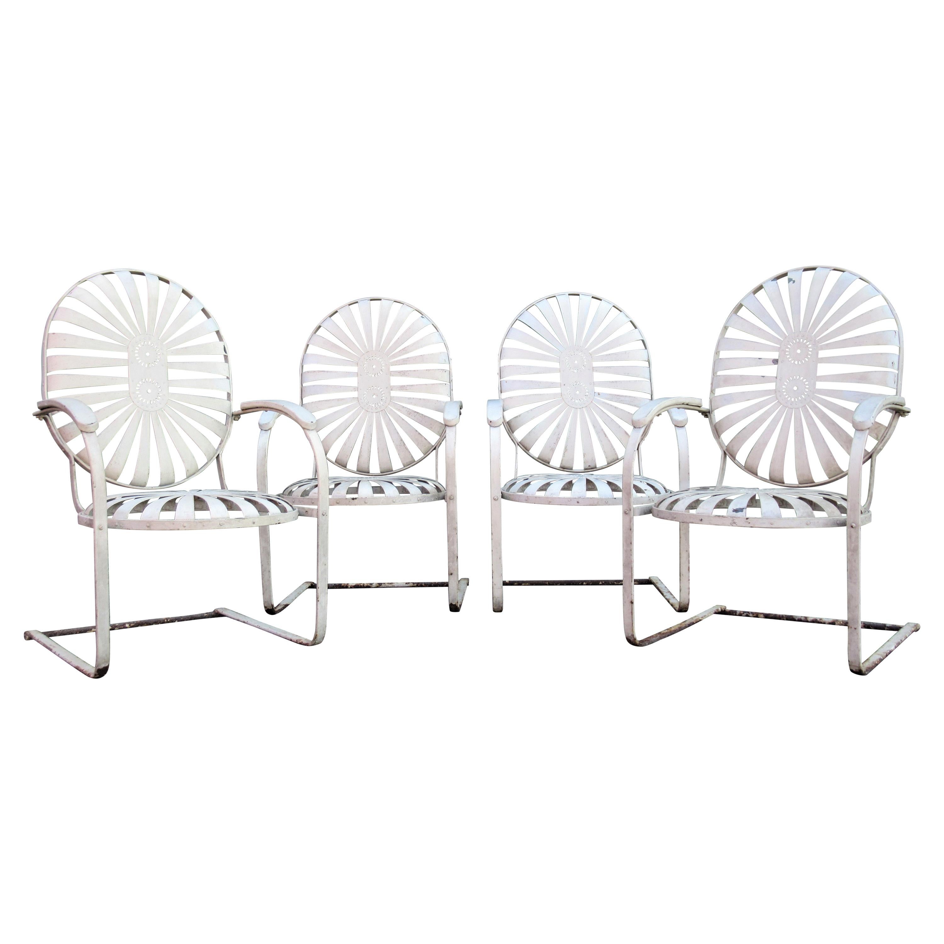 Francois Carre Oversize Steel Spring Sunburst Garden Chairs