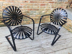 francois carre pair of cantilever rocking chairs for garden