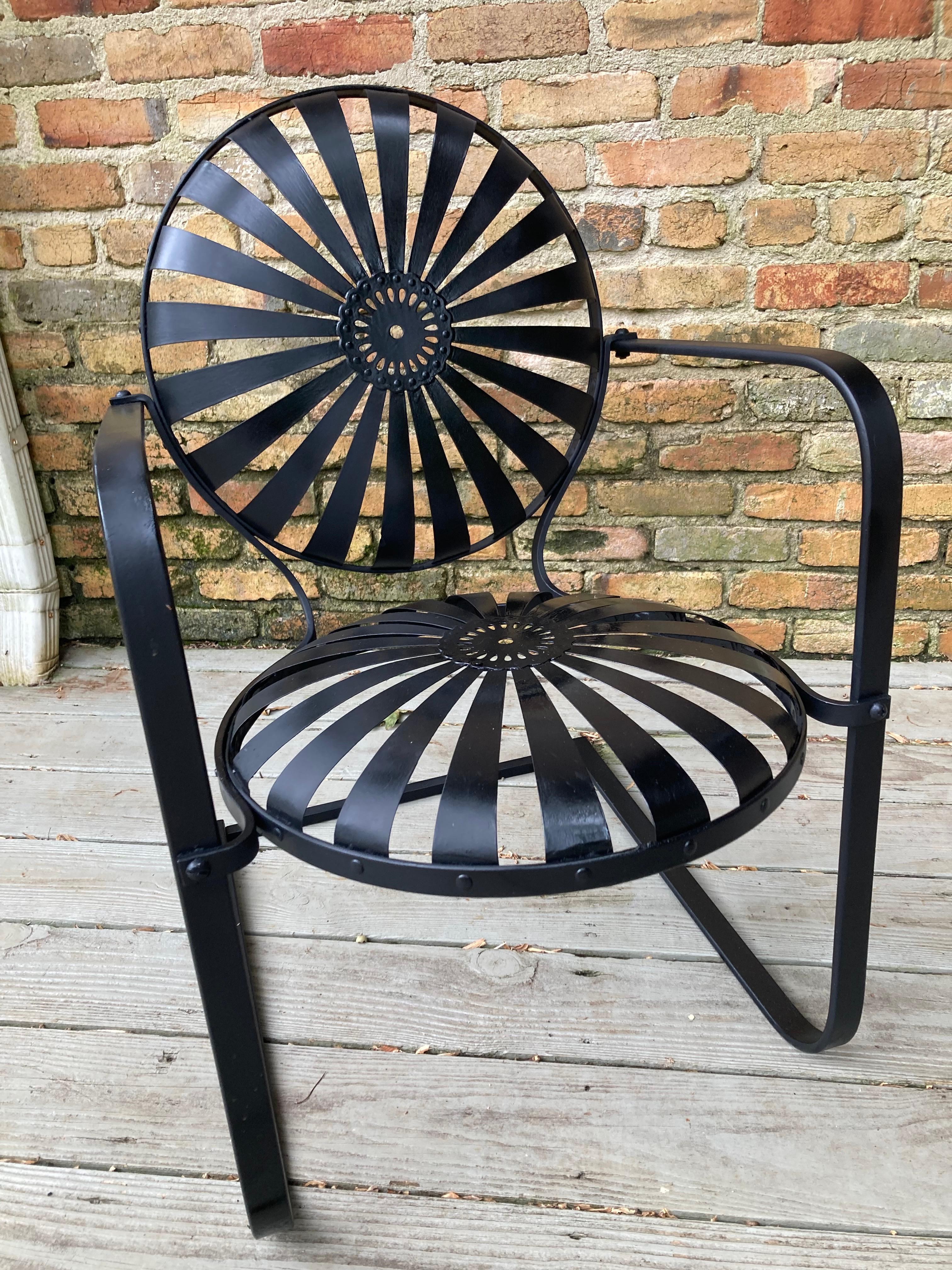 francois carre pair of cantilever rocking chairs for garden In Good Condition For Sale In Athens, GA