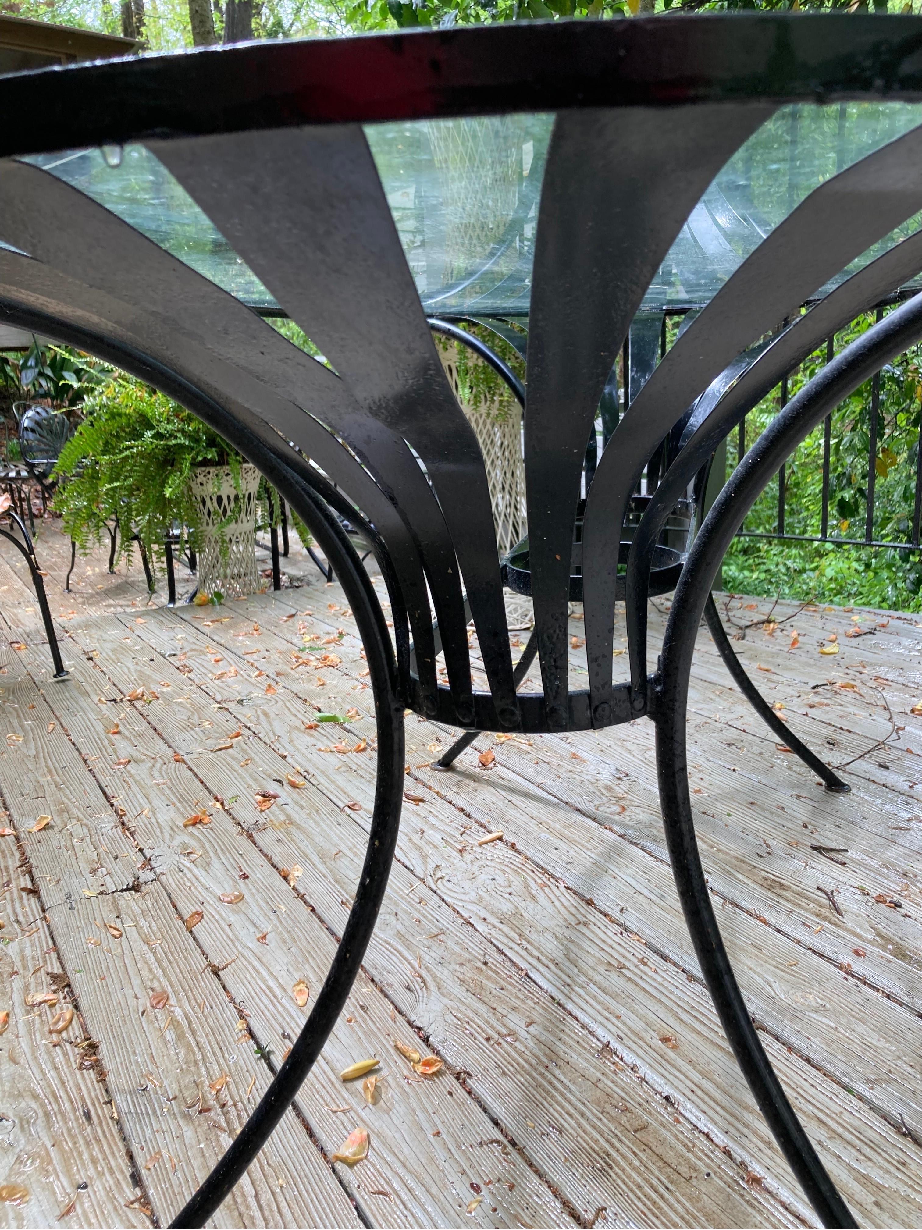 glass patio table with lazy susan