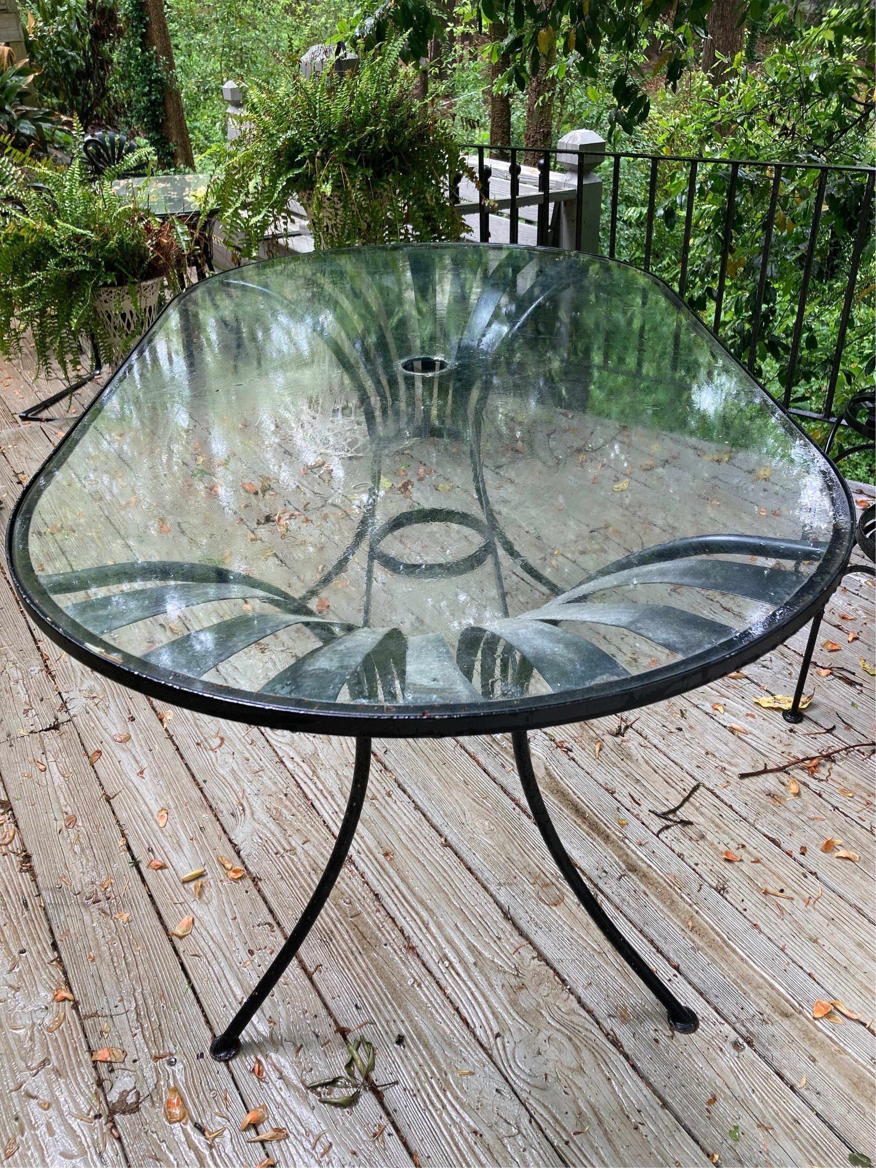 Art Deco francois carre patio dining table, circa 1940 For Sale