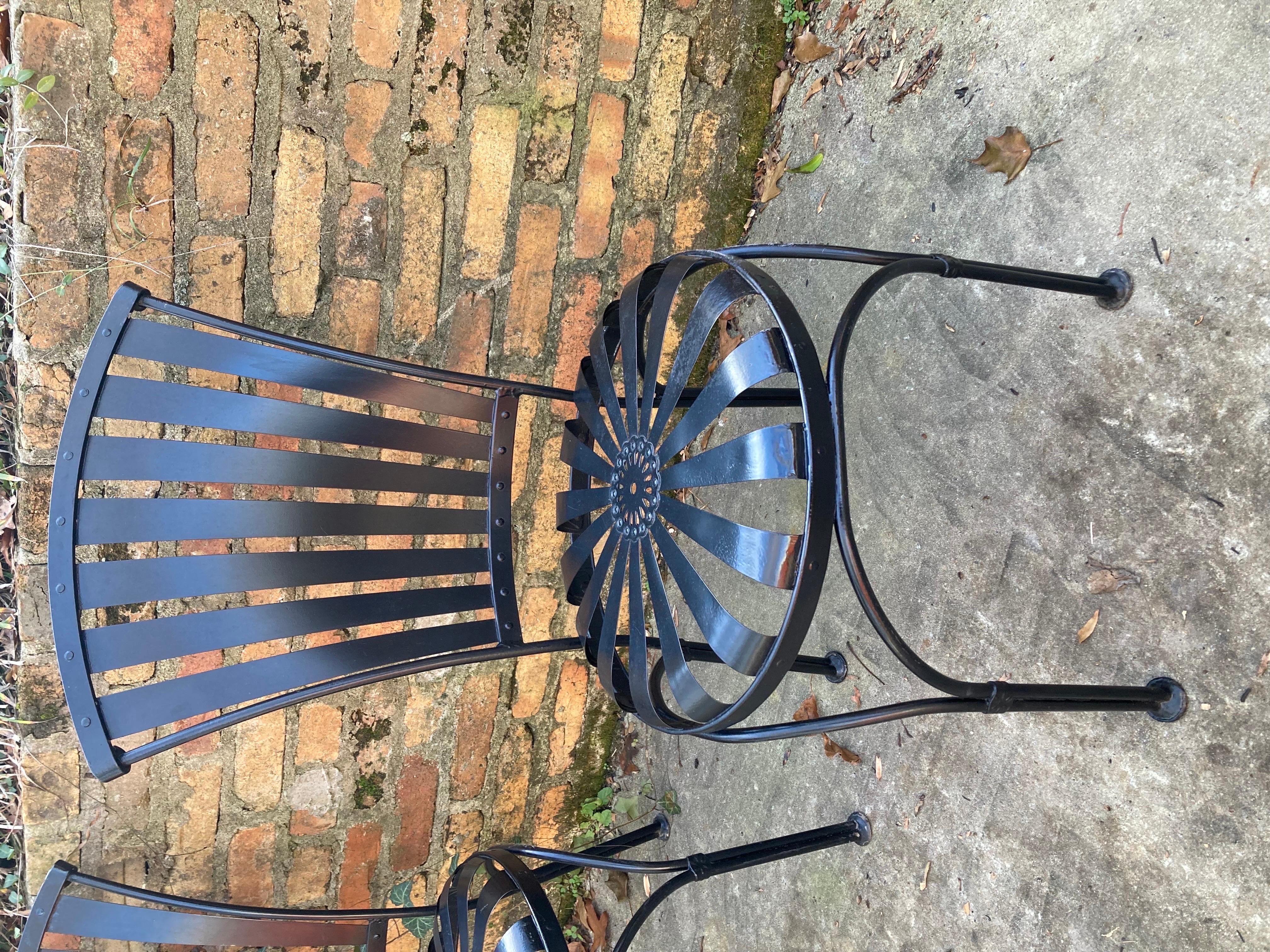 francois carre petite garden chairs - set of 4 In Good Condition For Sale In Athens, GA
