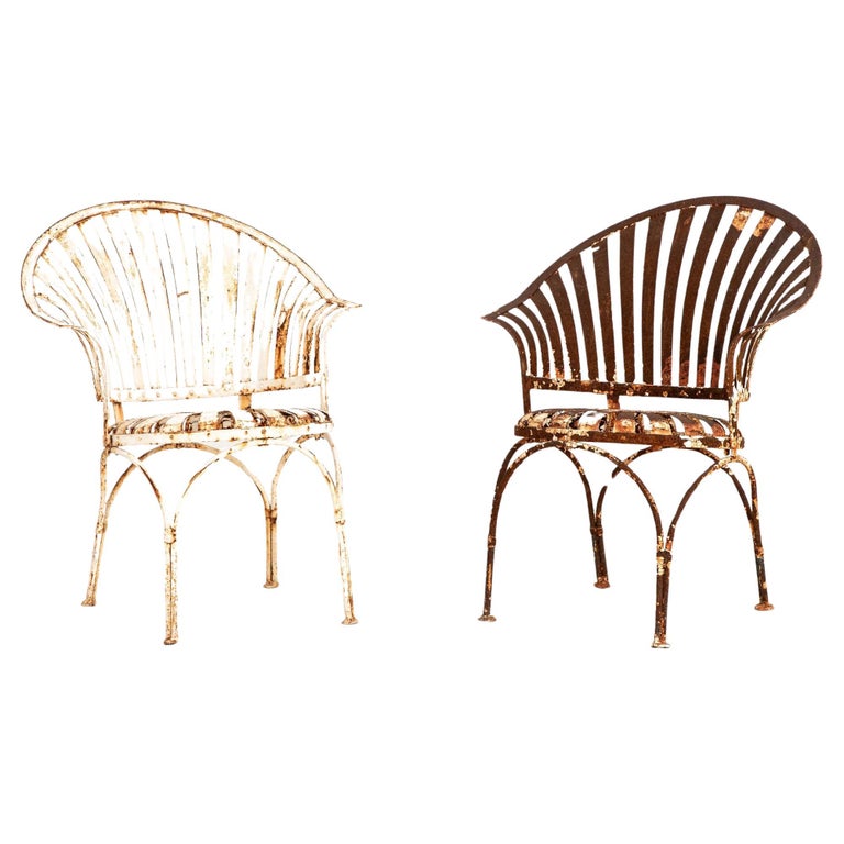 Sedie da giardino in metallo con schienale a ventaglio Francois A