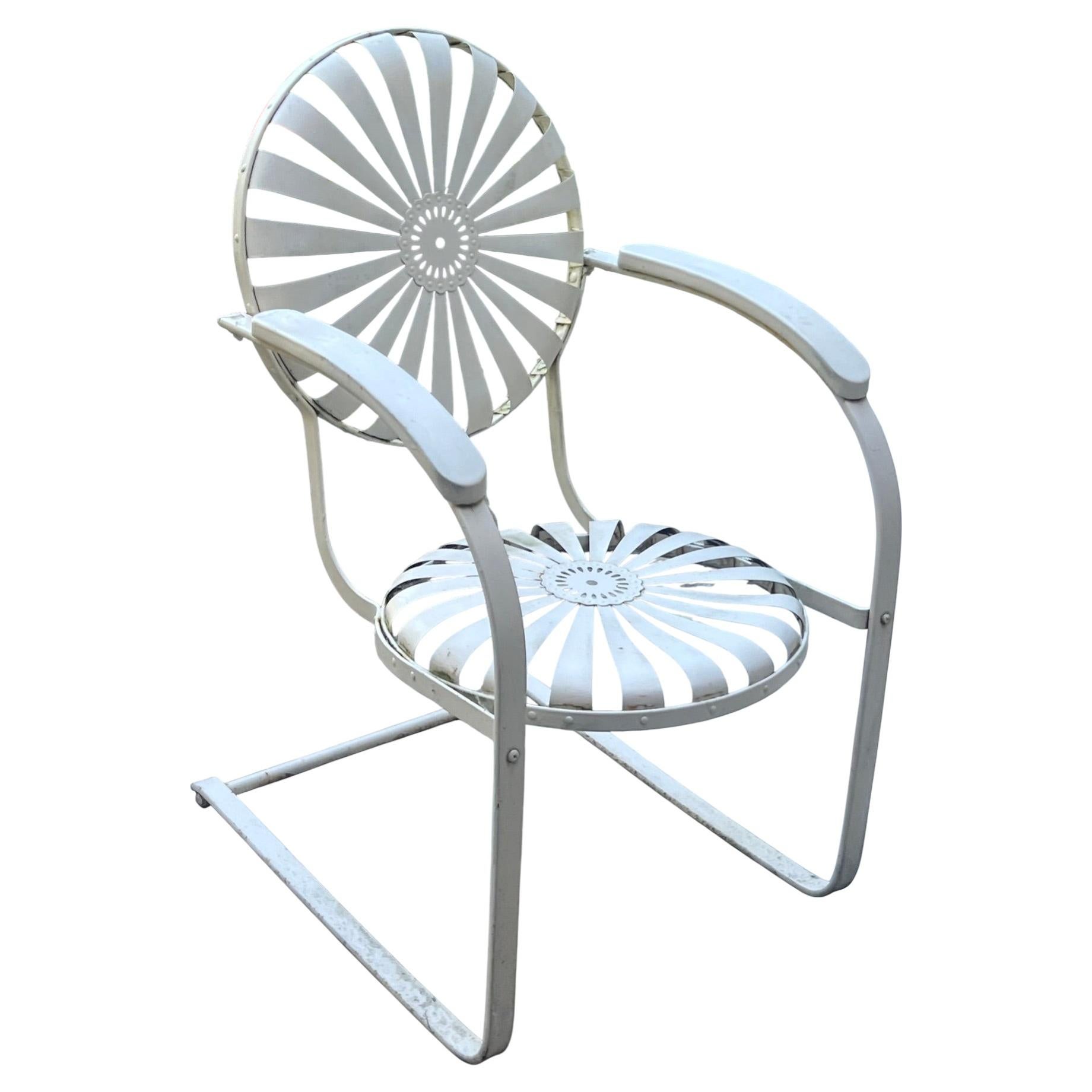Francois Carre Sunburst Cantilever Rocker Chair, Art Deco, C. 1930's