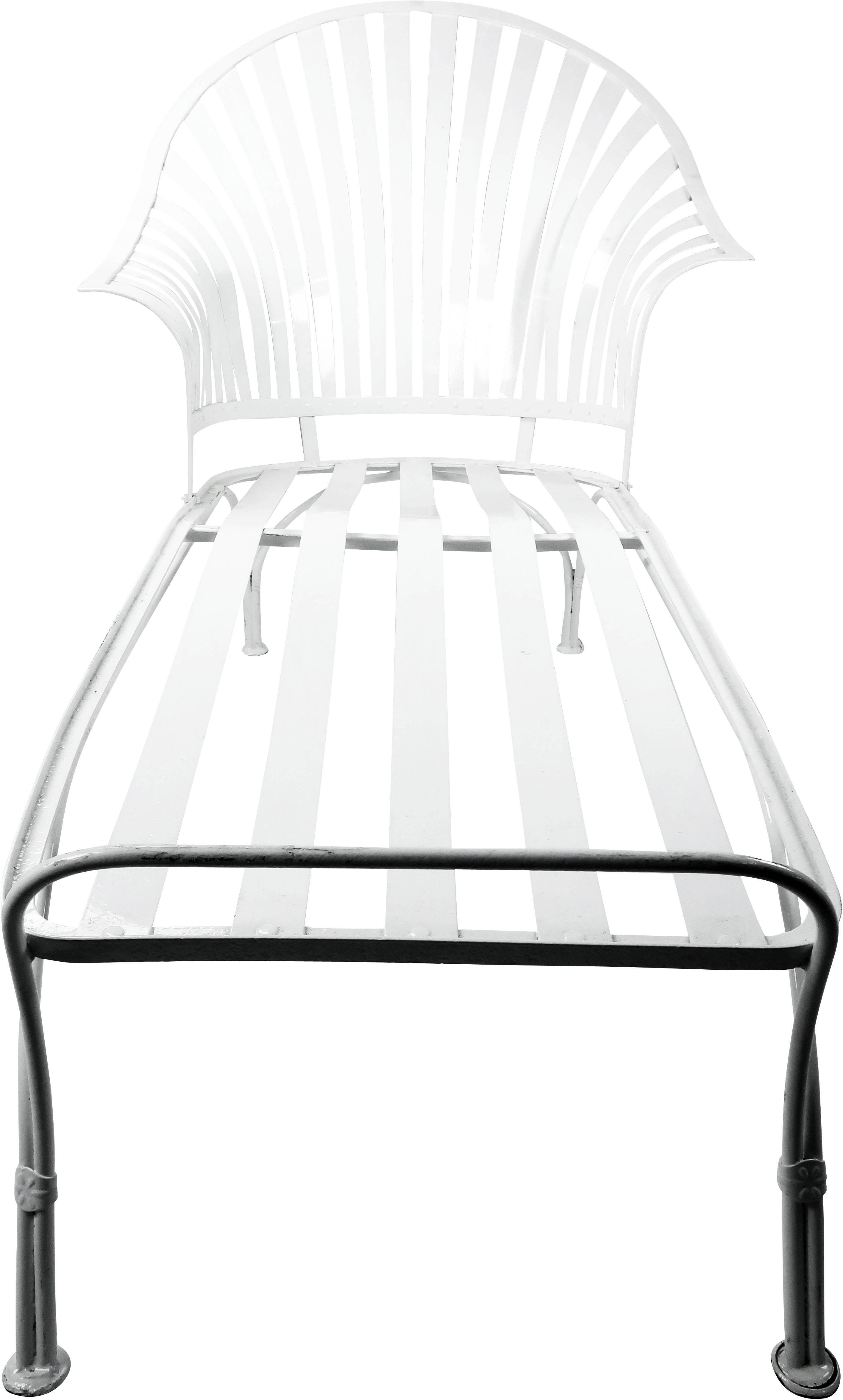 white strap outdoor chaise lounge