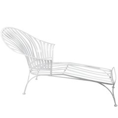 Francois Carre Vintage Fan Back Patio Chaise Lounge