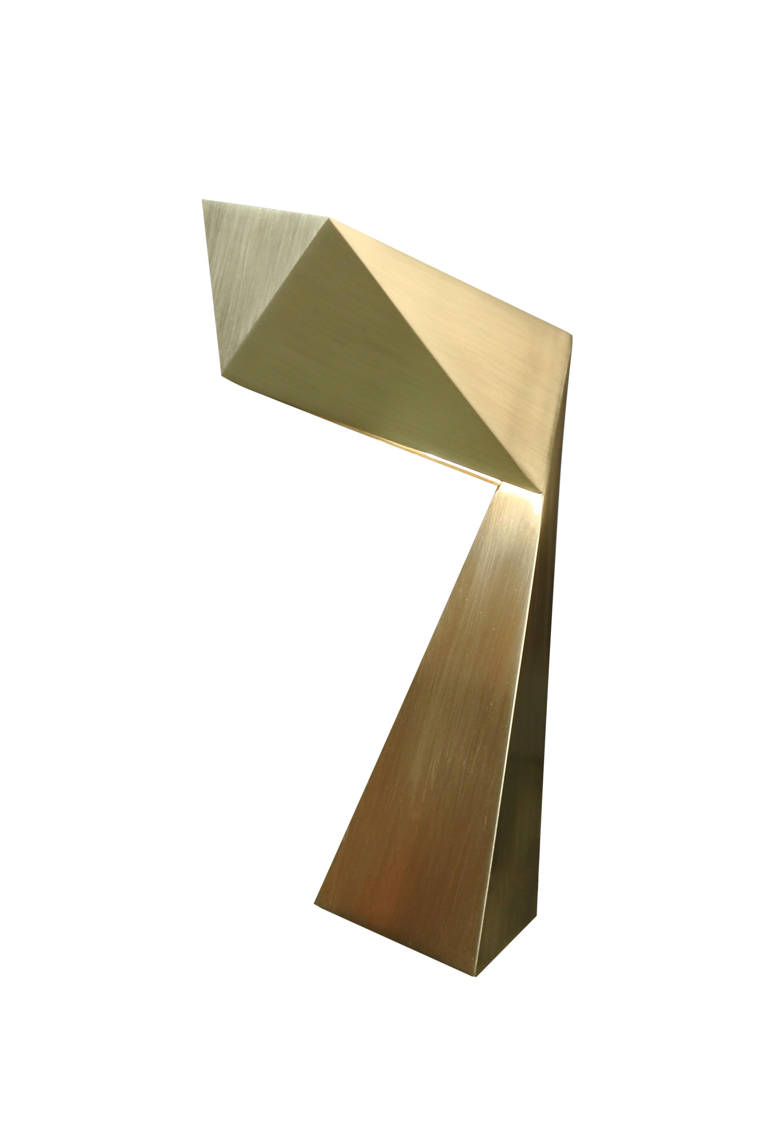 XXIe siècle et contemporain Lampe de bureau Origami en laiton brossé brut Francois Champsaur pour Pouenat