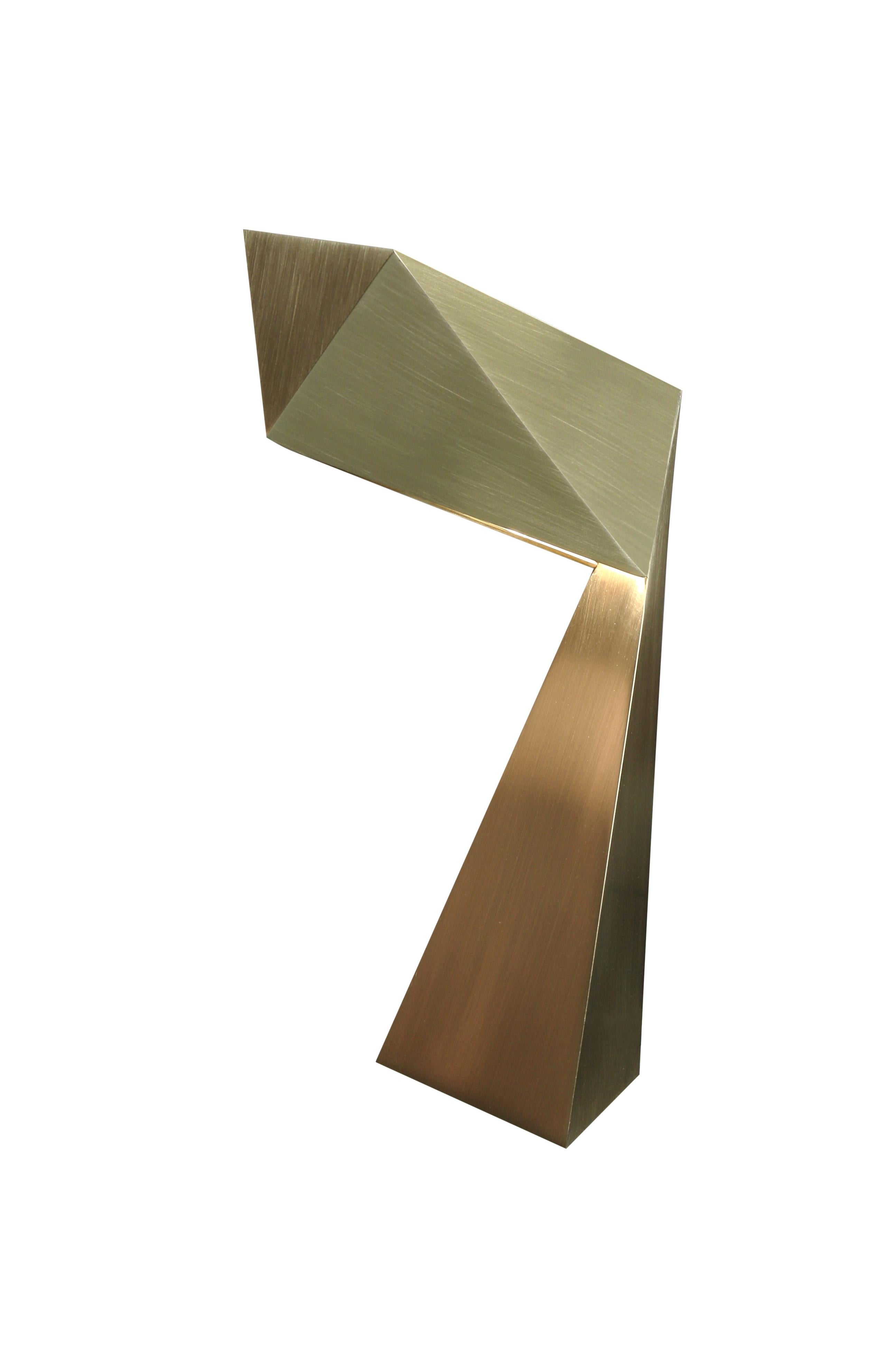 Lampe de bureau Origami en laiton brossé brut Francois Champsaur pour Pouenat 2