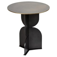 Francois Champsaur for Pouenat Pepper Pedestal Table in Steel Top & Bronze Brass