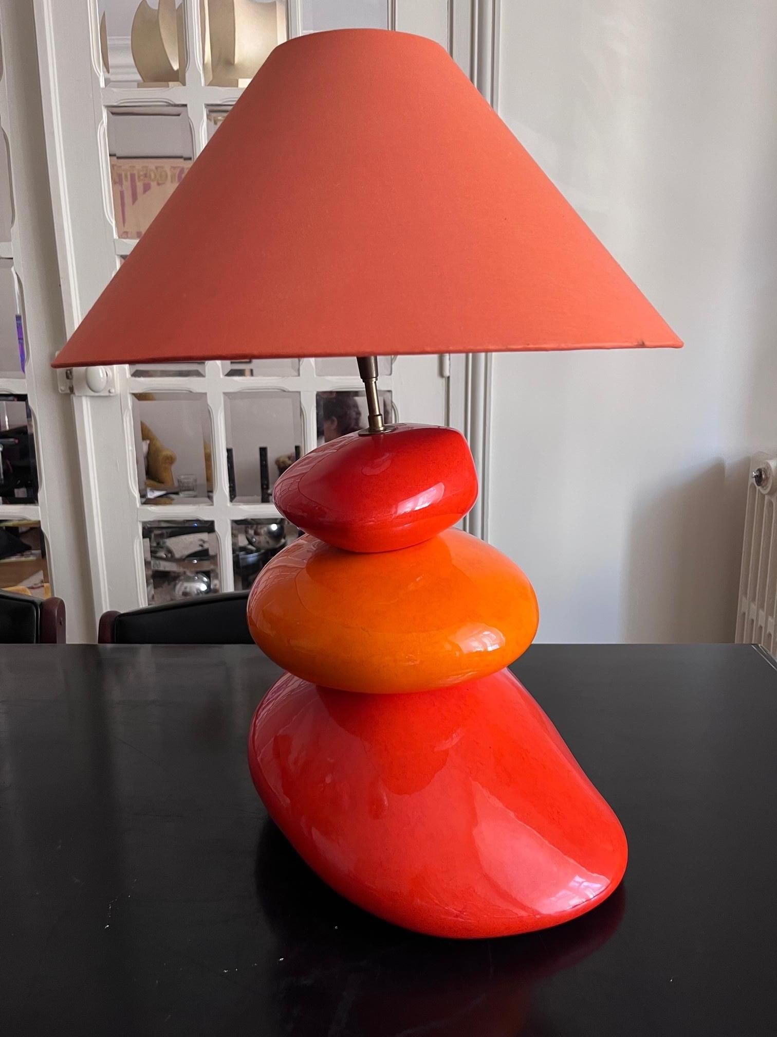 François Chatain Tischlampe aus Keramik (Moderne) im Angebot