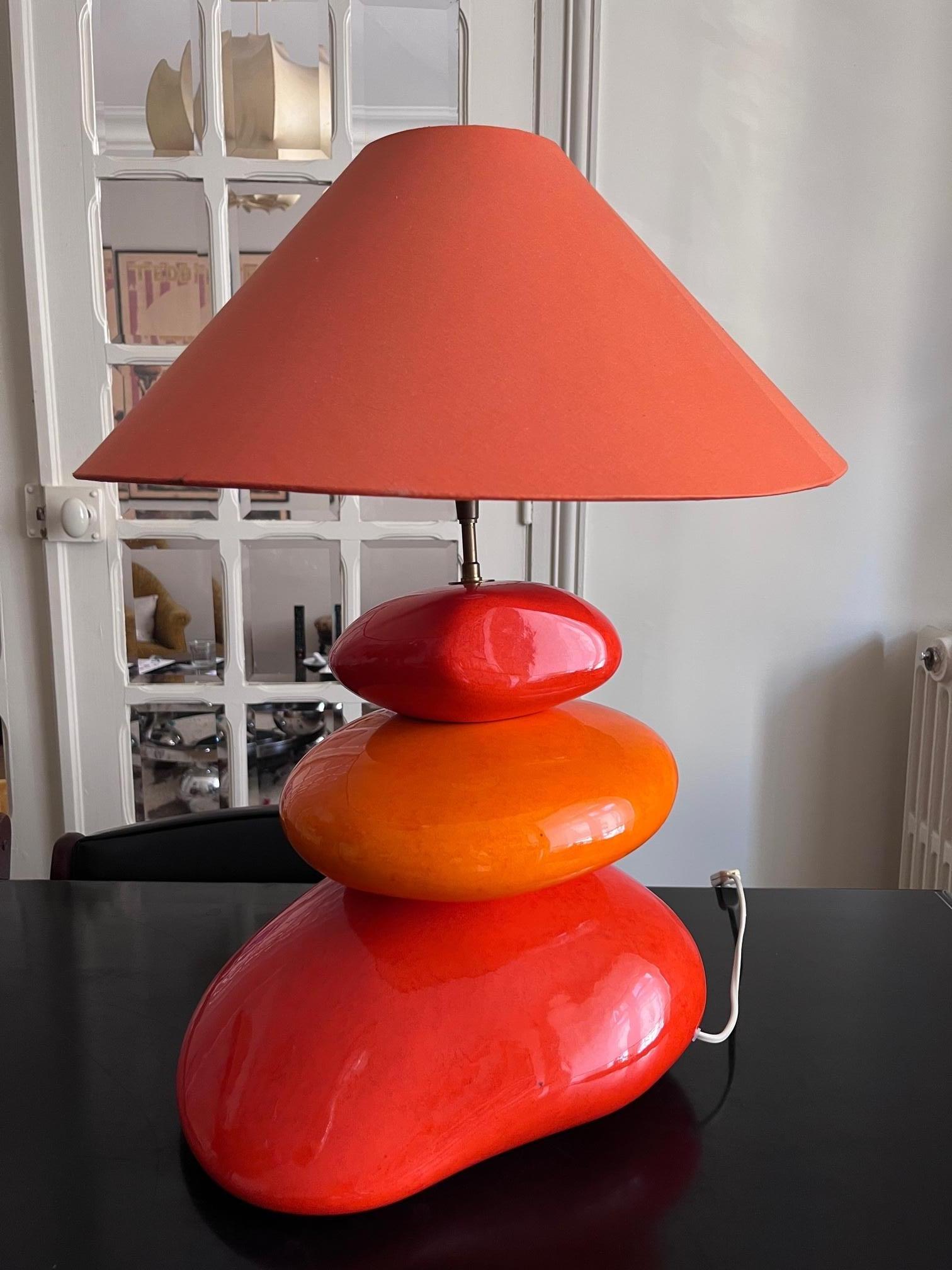 François Chatain Tischlampe aus Keramik (Französisch) im Angebot