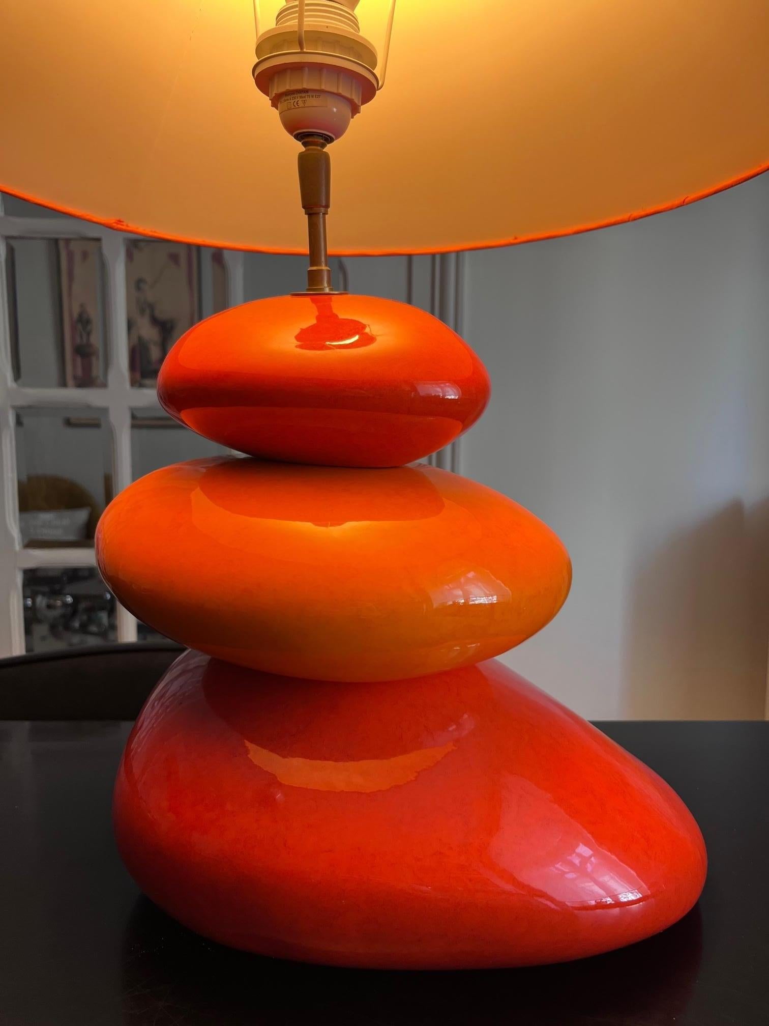 French François Chatain Ceramic Table Lamp For Sale