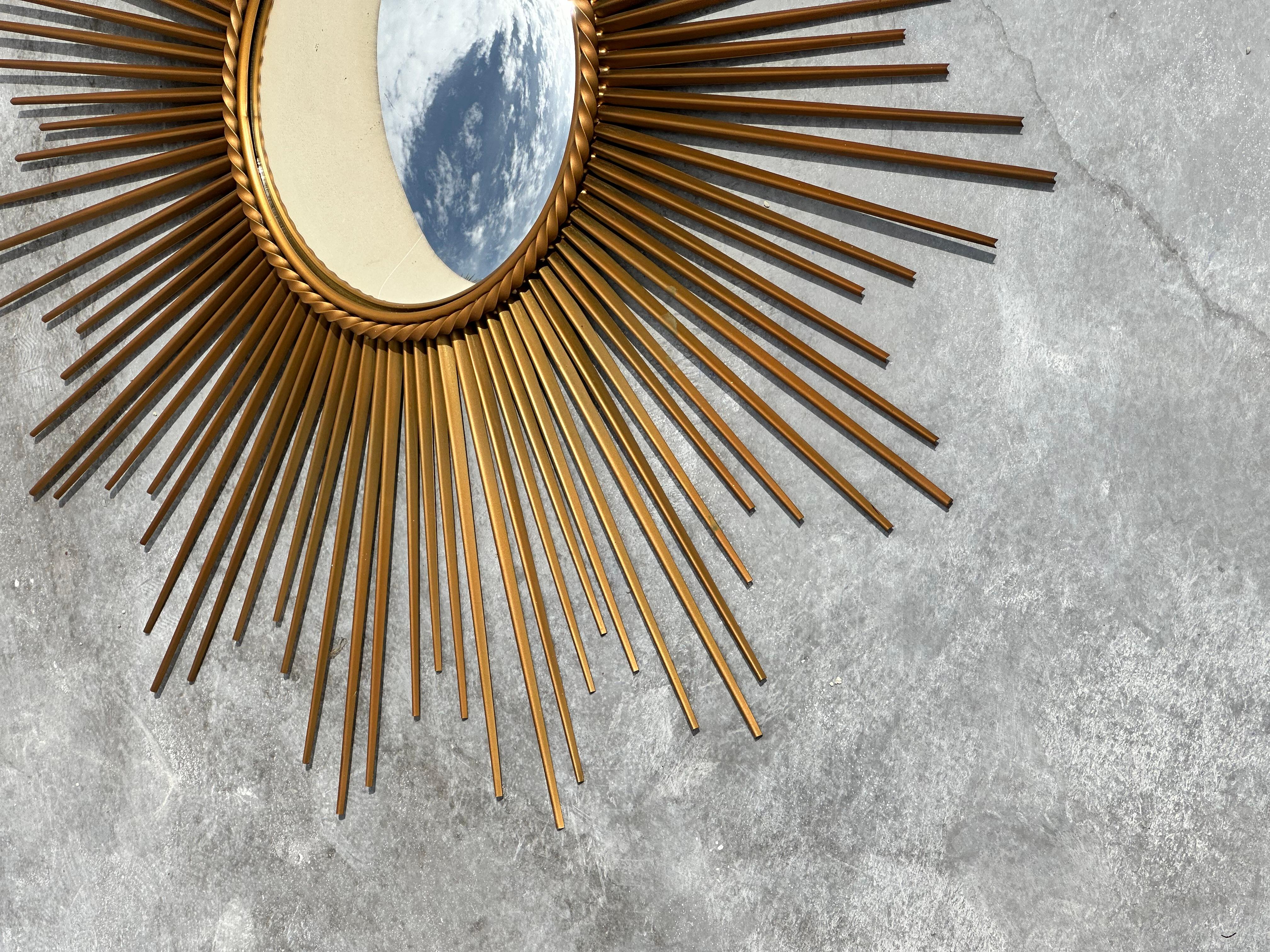 French Provincial François Chaty in Vallauris, design Sunburst mirror, france 1960s