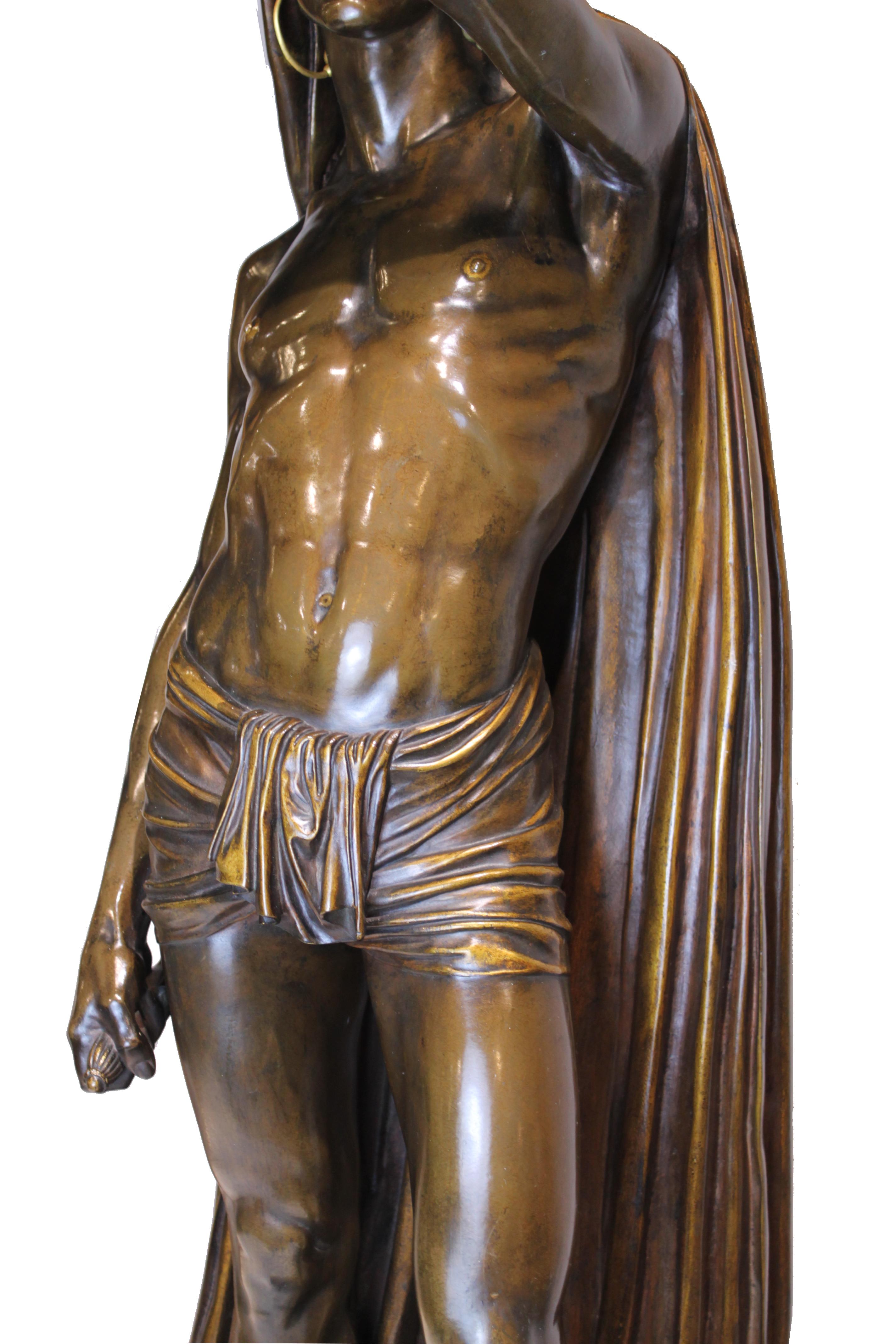Esclave Indien Bronze Torchère - Figurative Sculpture Oro di François-Christophe-Armand Toussaint