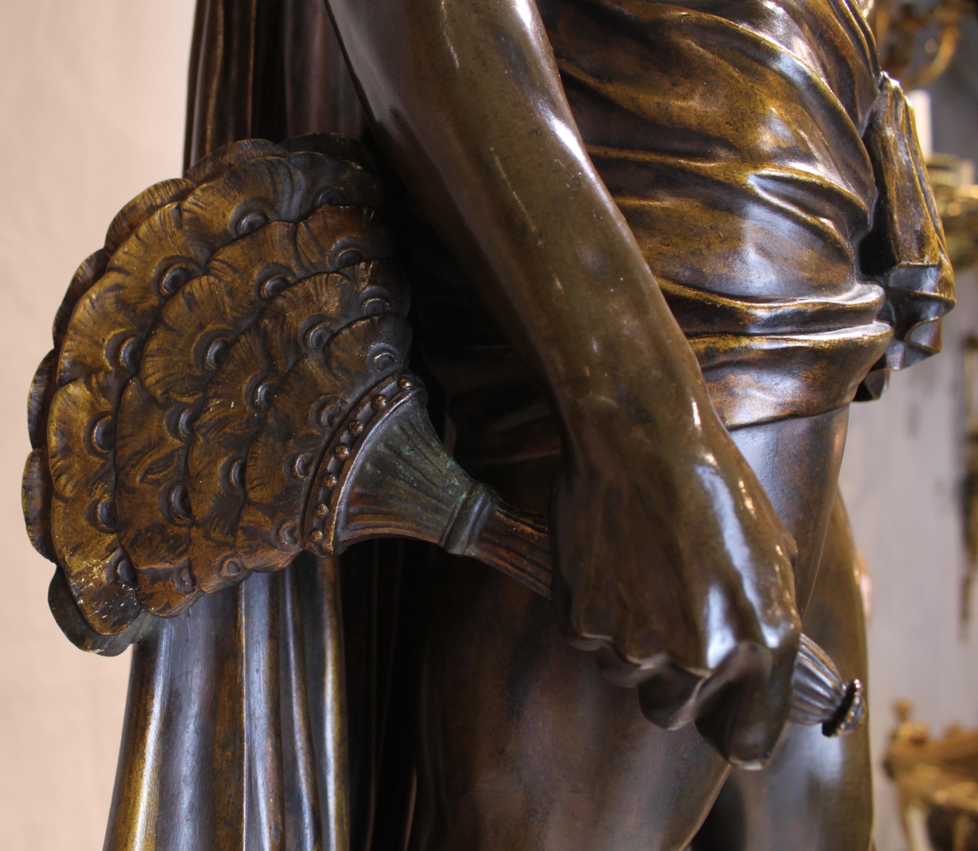 Esclave Indien Bronze Torchère in vendita 1