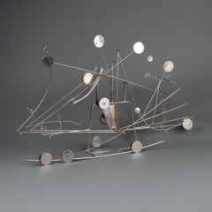 François Colette (1936-, France) : Mecanical stabile signé et daté