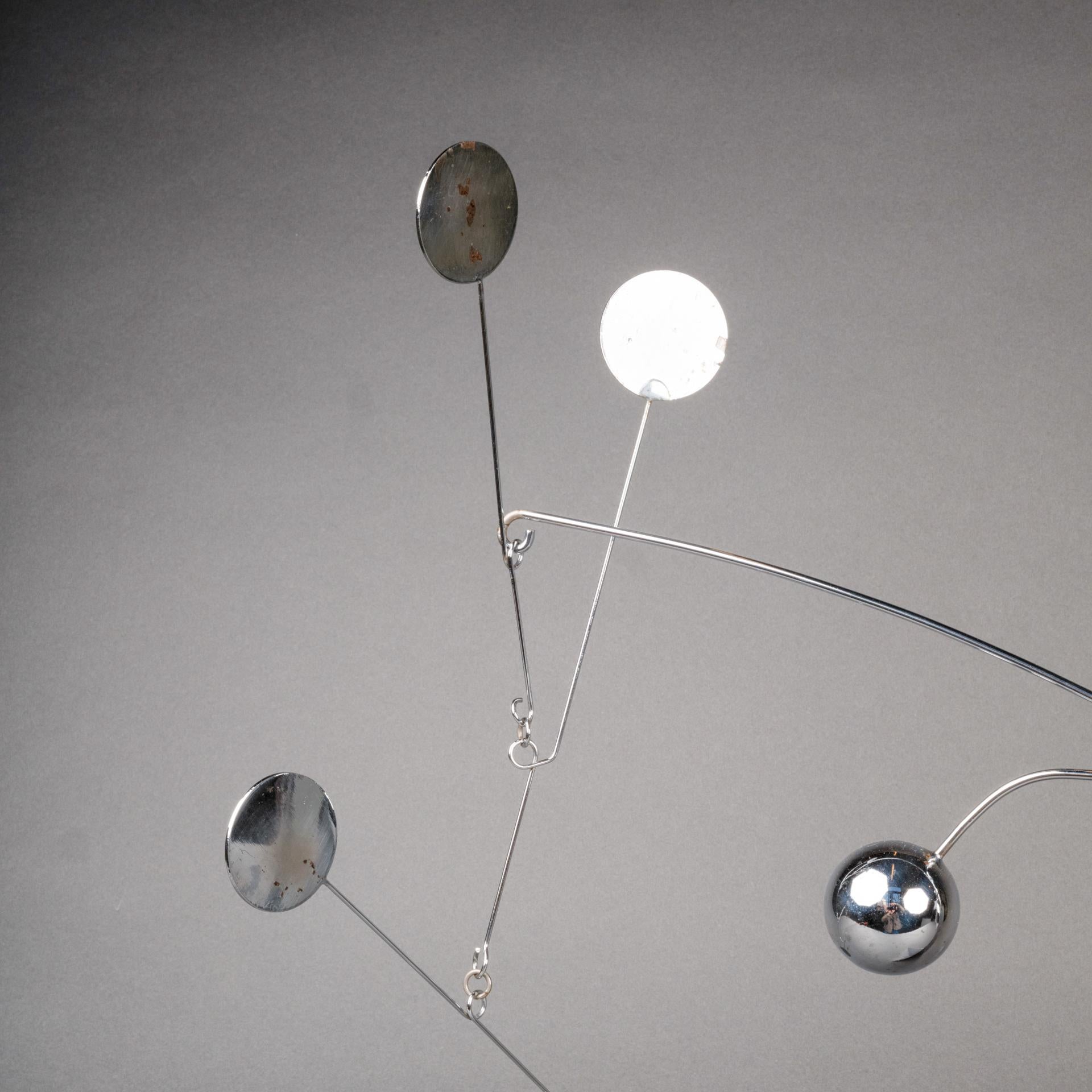 François Colette : Scultura mobile cromata firmata e datata - 1972 in vendita 2