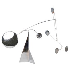 François Colette : Sculpture mobile chromée signée et datée - 1972