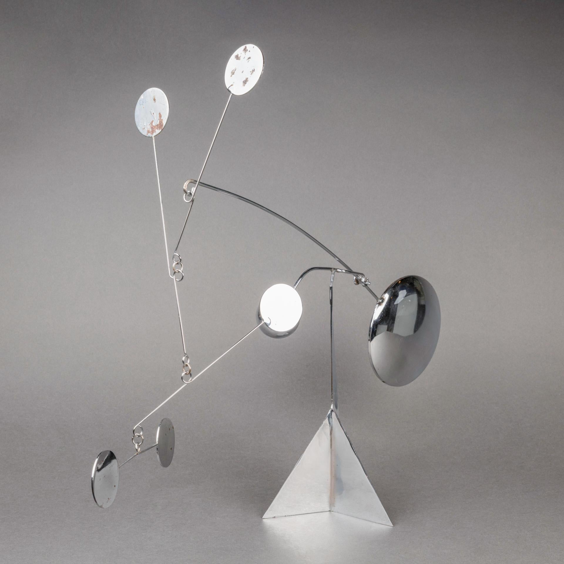 Cinetico François Colette : Scultura mobile cromata firmata e datata - 1972 in vendita