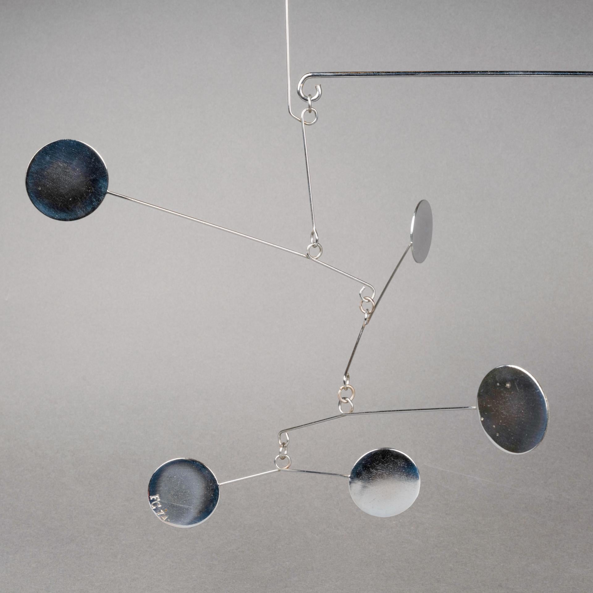François Colette : Scultura mobile cromata firmata e datata - 1974 In condizioni buone a SAINT-OUEN-SUR-SEINE, FR