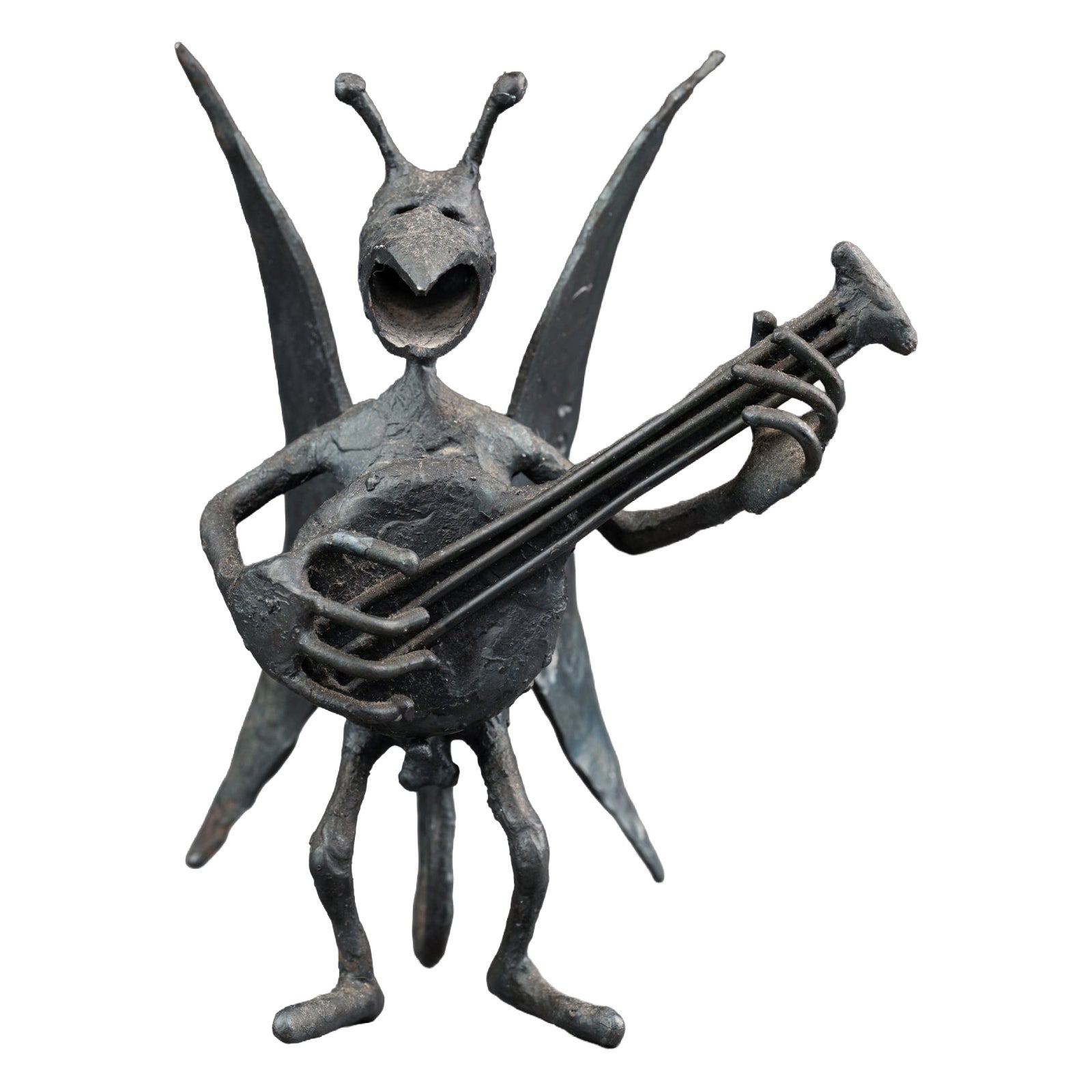 François Colette : "Evil playing banjo", unique piece signed and dated 1981