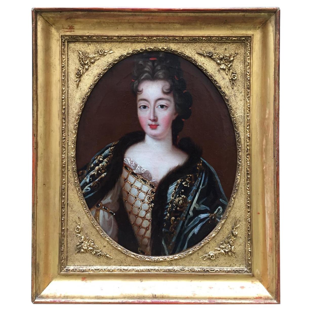 François De Troy, Portrait De La Princesse Marie-Anne De Bourbon For Sale