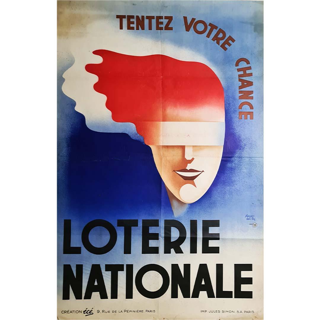A original poster realized by Francois Del Ry to promote the National Lottery For Sale 2