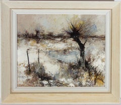 Francois Depresle (nato nel 1927) - 1967 Olio, Neve in Normandia