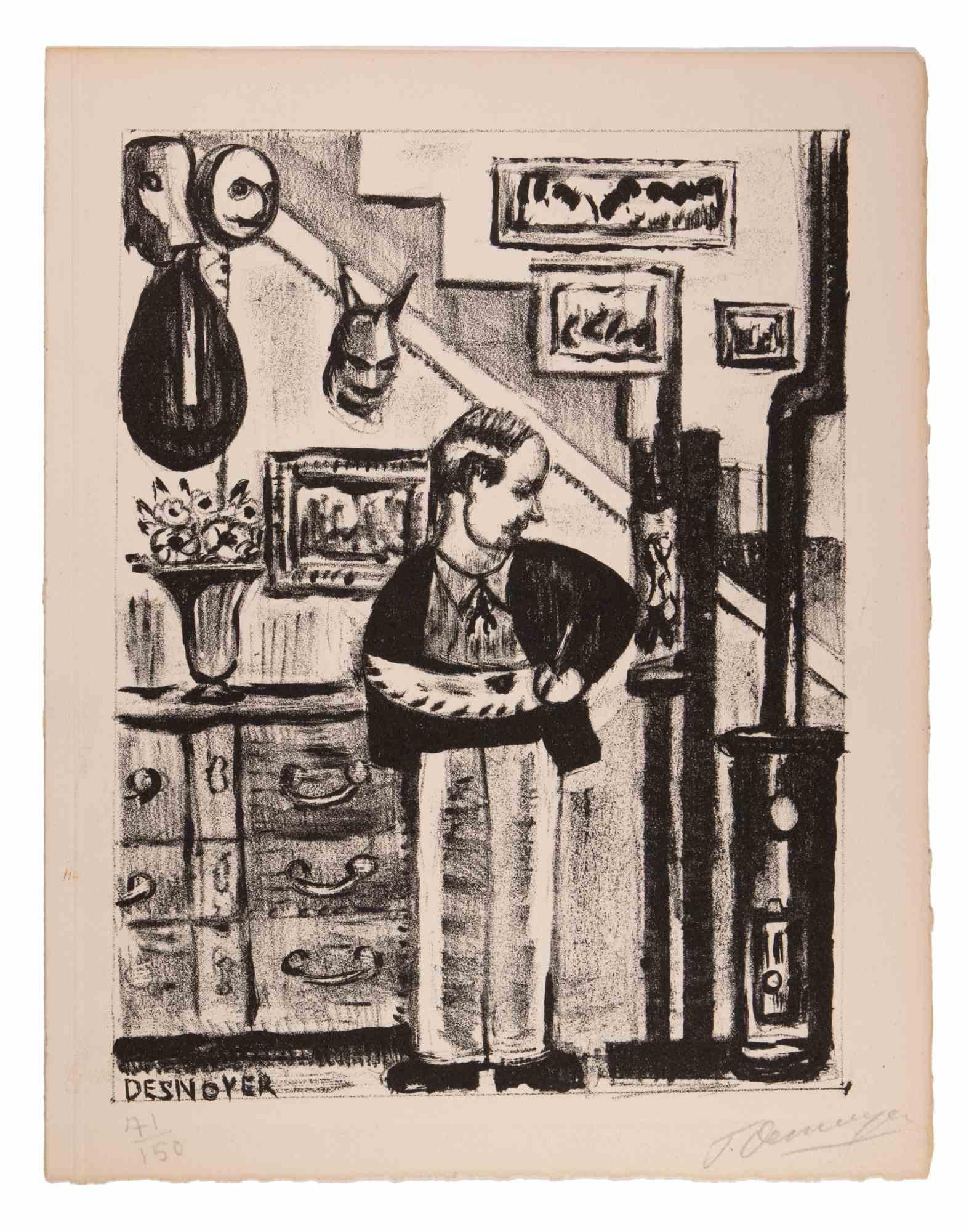 Figura de hombre es una Litografía original realizada por François Desnoyer (1894-1972).

La obra está en buen estado sobre un papel marrón, incluye un paspartú de cartón blanco (48,5x32 cm).

Firmado a mano por el artista en la esquina inferior