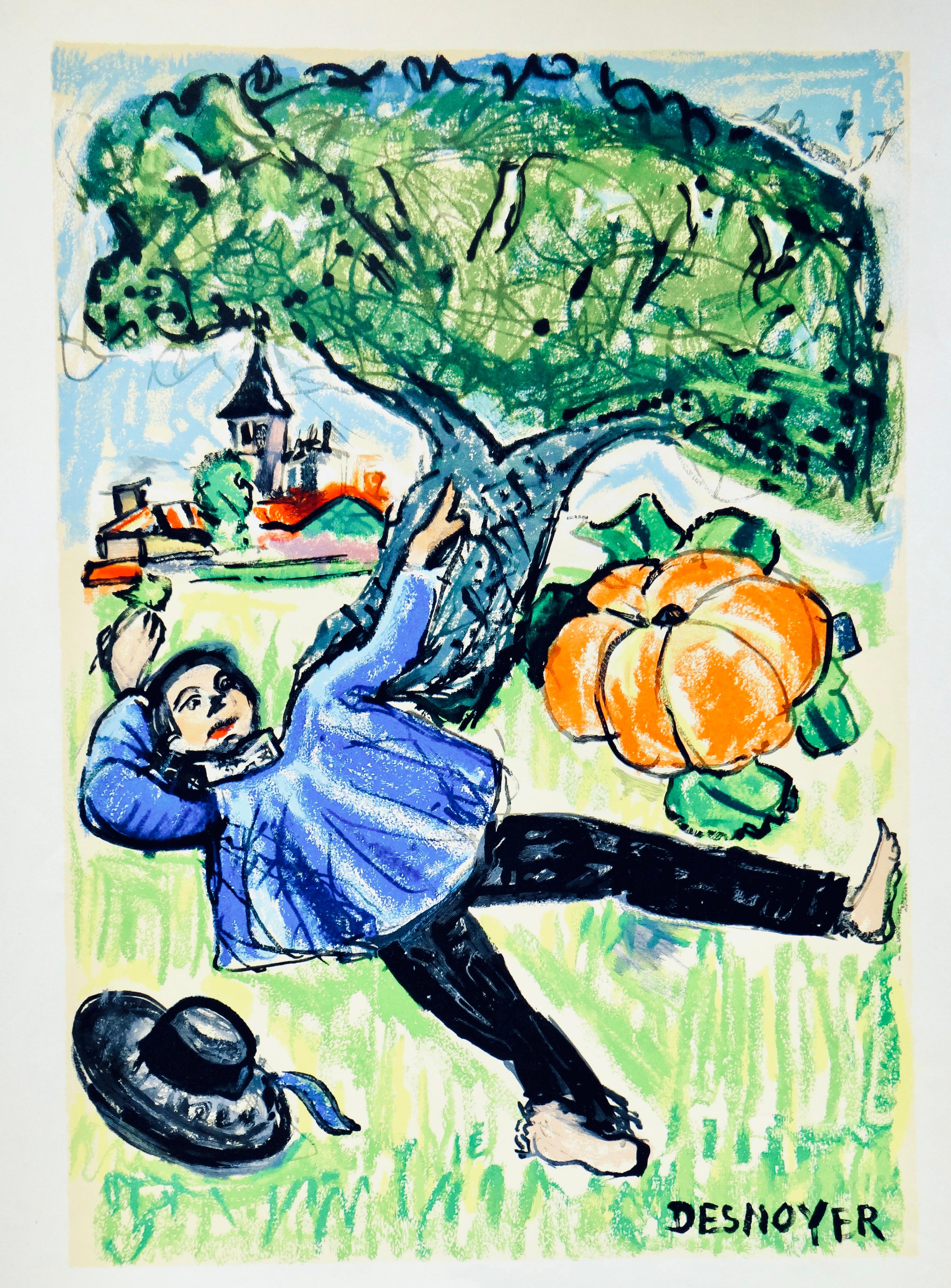Le gland et la citrouille, Vingt fables de La fontaine, François Desnoyer en venta 5